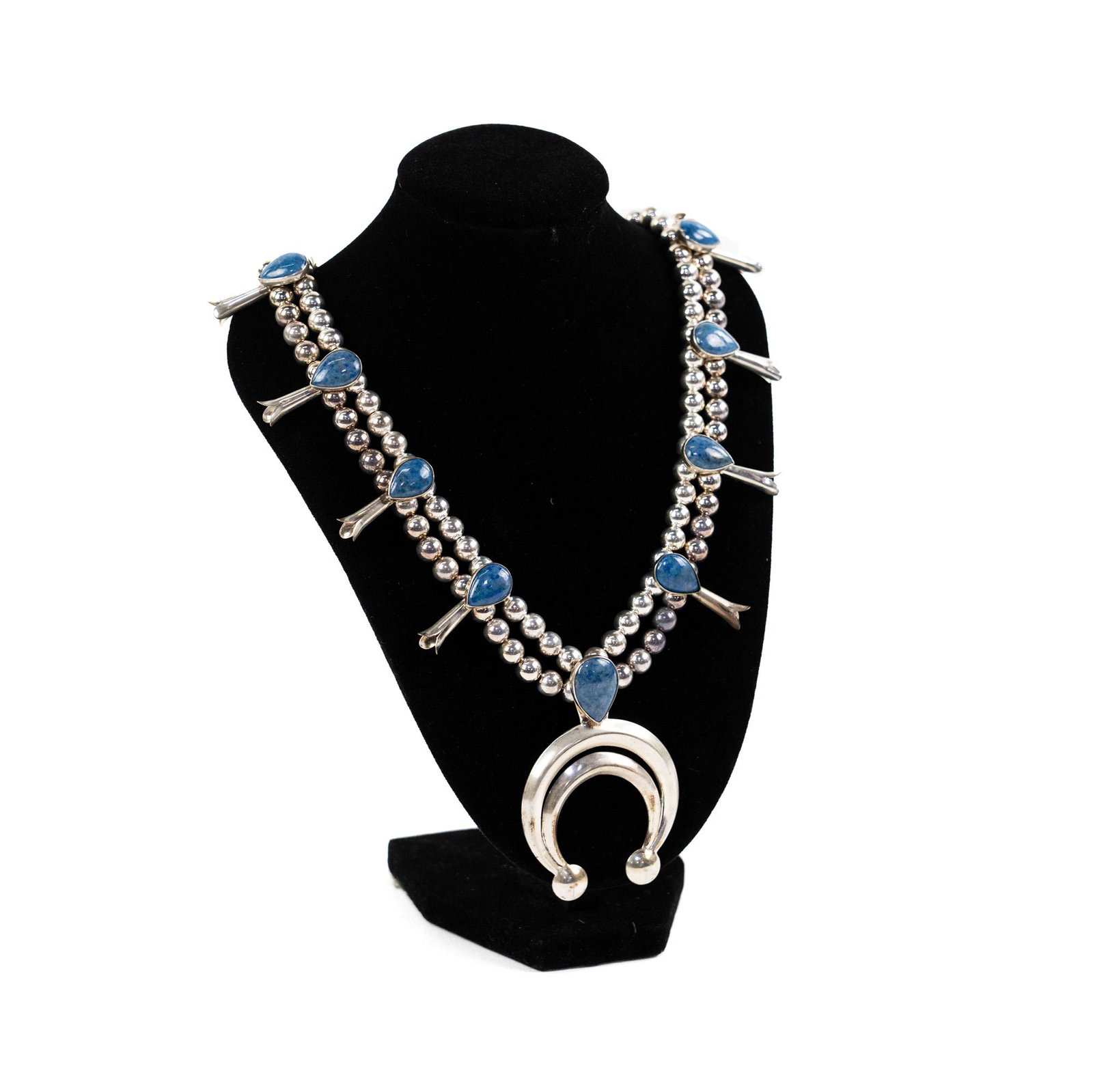 Navajo Sterling Silver & Turquoise Necklace w/ Case (1 of 7)