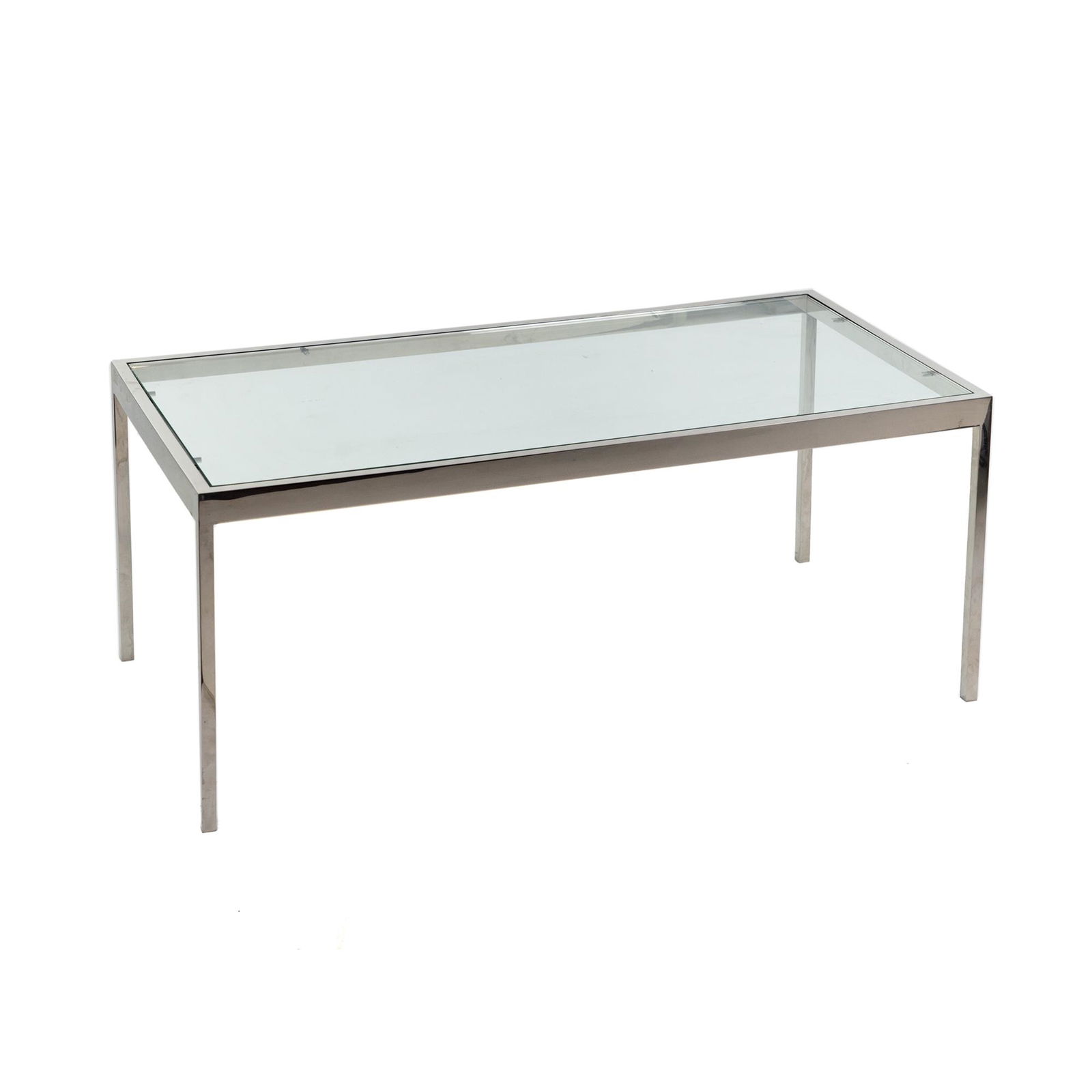 Modern Chrome and Glass Rectangle Eames Style Coffee Table (1 of 8)