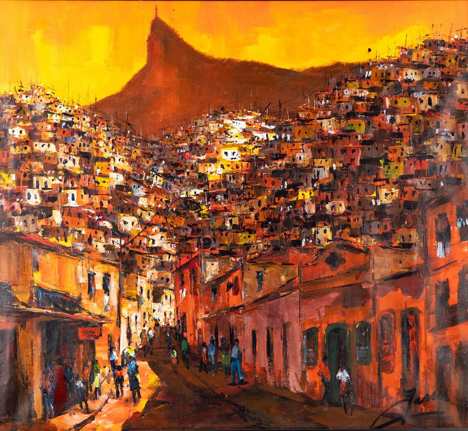 Impressionist Brazilian Favela Landscape A/C Painting (1 of 11)