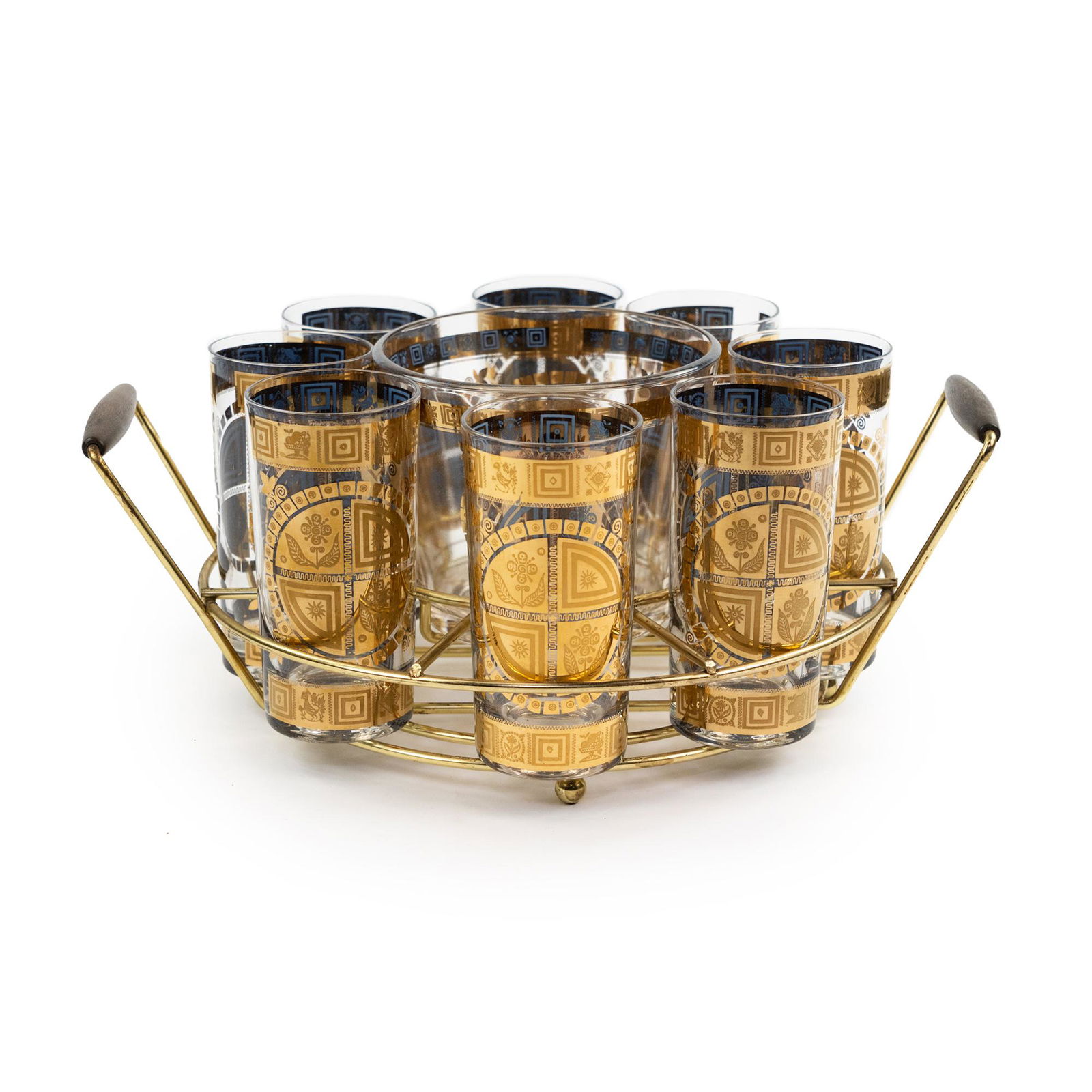 Culver Coronet 22K Gold Highball Cocktail Glass Set (1 of 7)