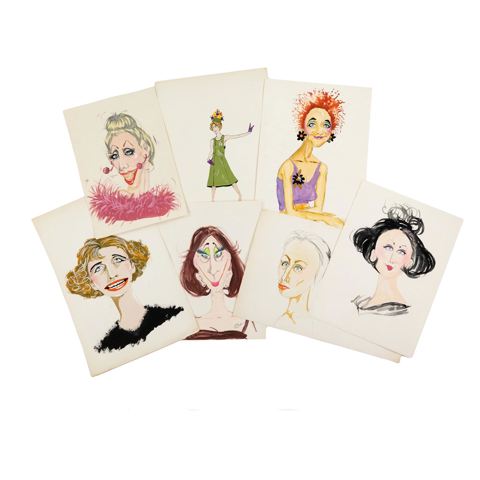 (7) Bill Green Female Mixed Media Caricature Portraits (1 of 9)