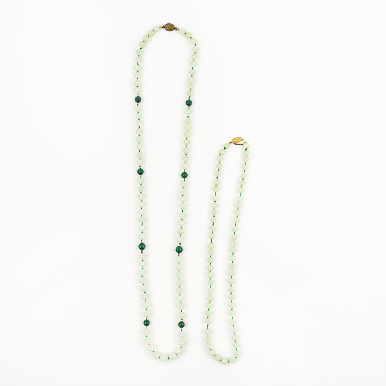 (2) Green Jade Necklaces (1 of 6)