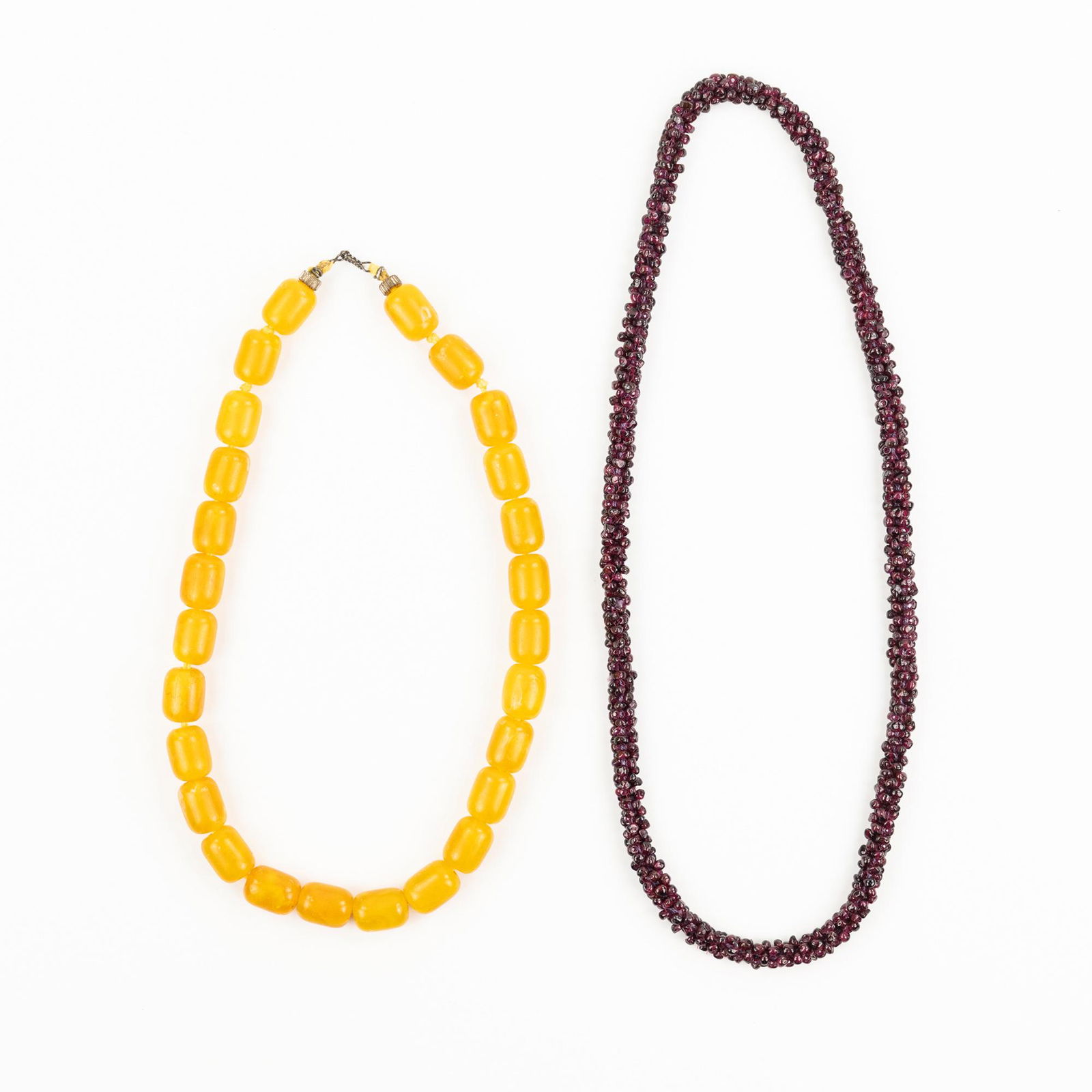 (2) Garnet Rope and Amber Necklaces (1 of 4)