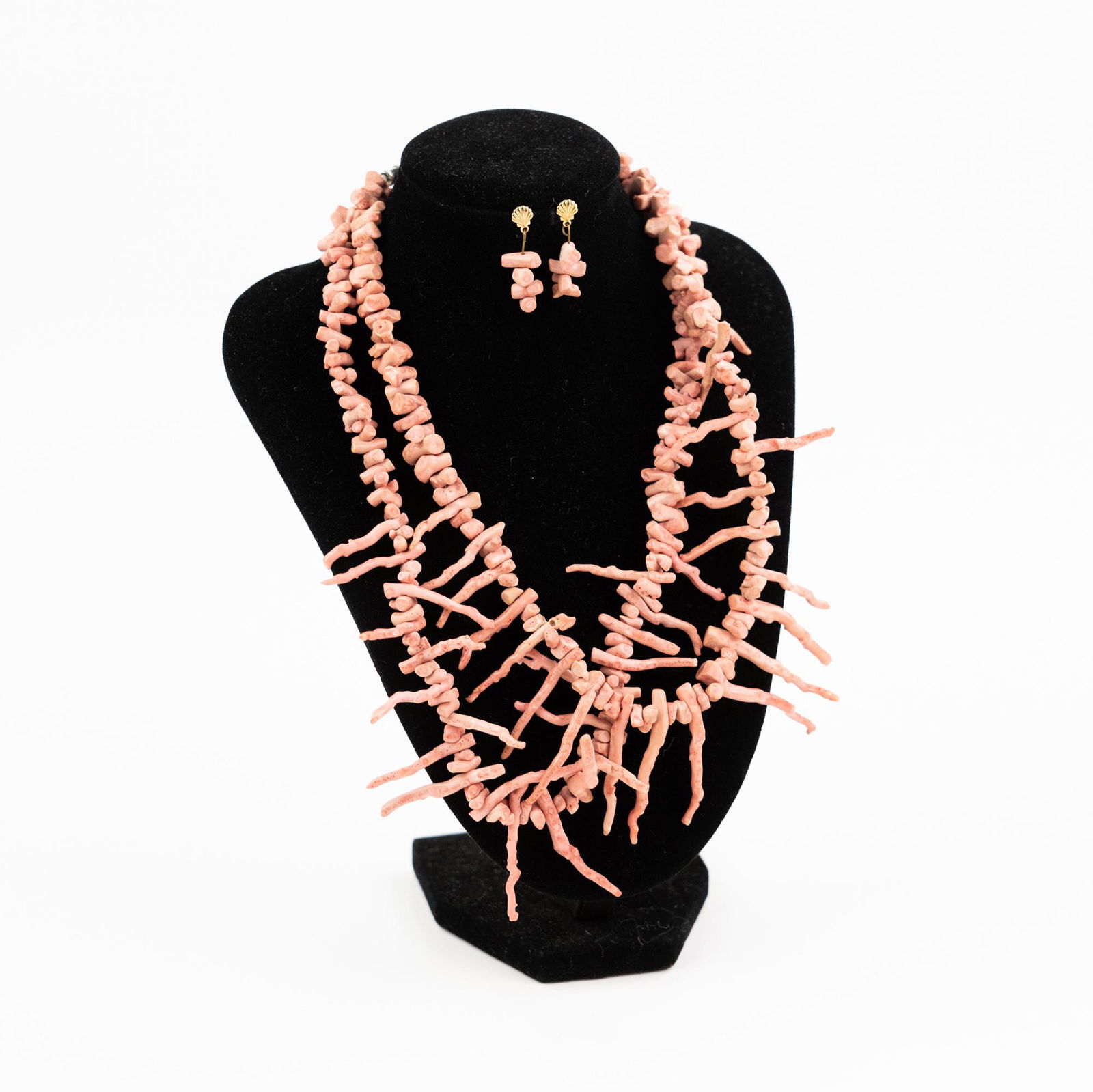(3) Angel Skin and Pink Branch Coral Jewelry Set (1 of 4)