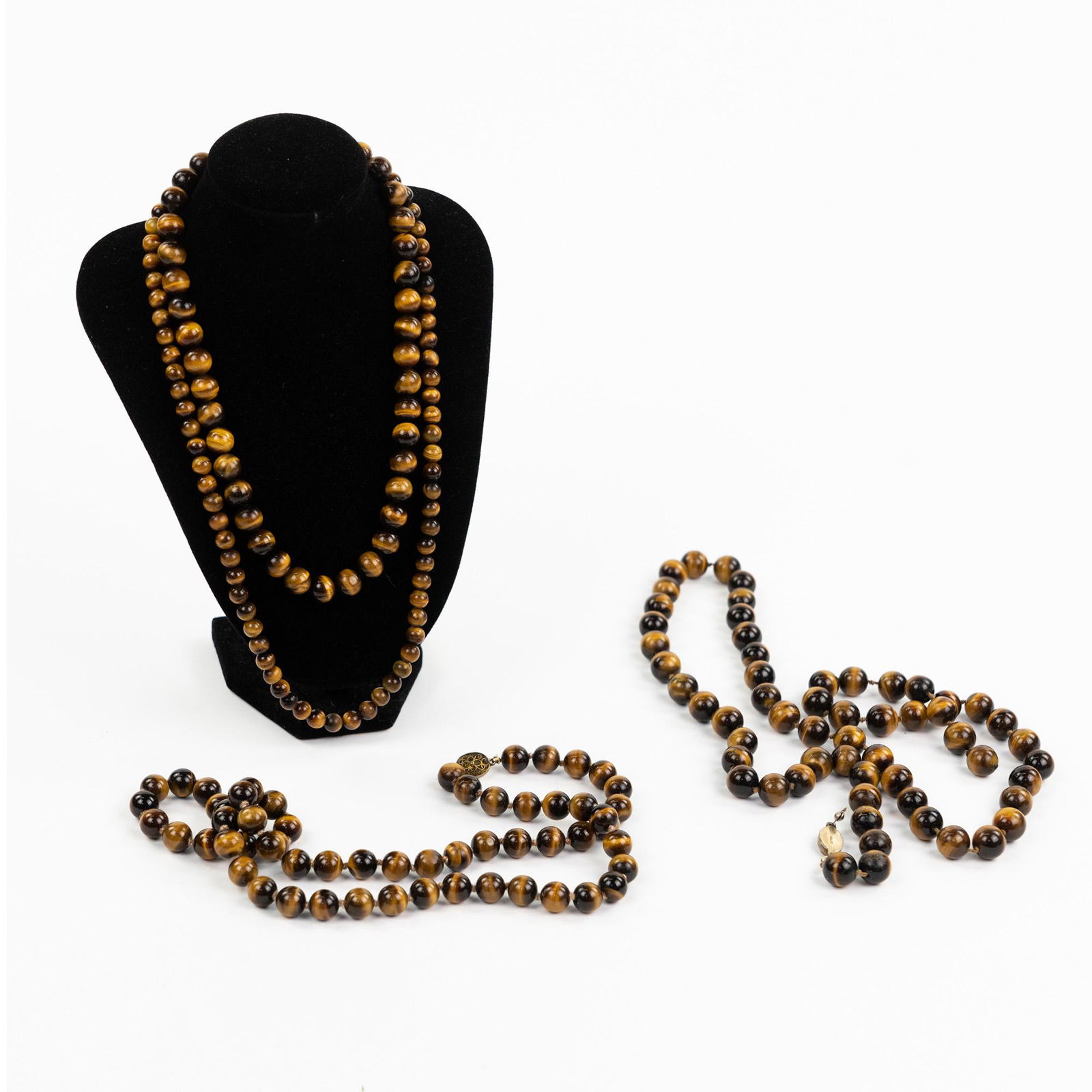(4) Tiger Eye Beaded Necklaces (1 of 4)