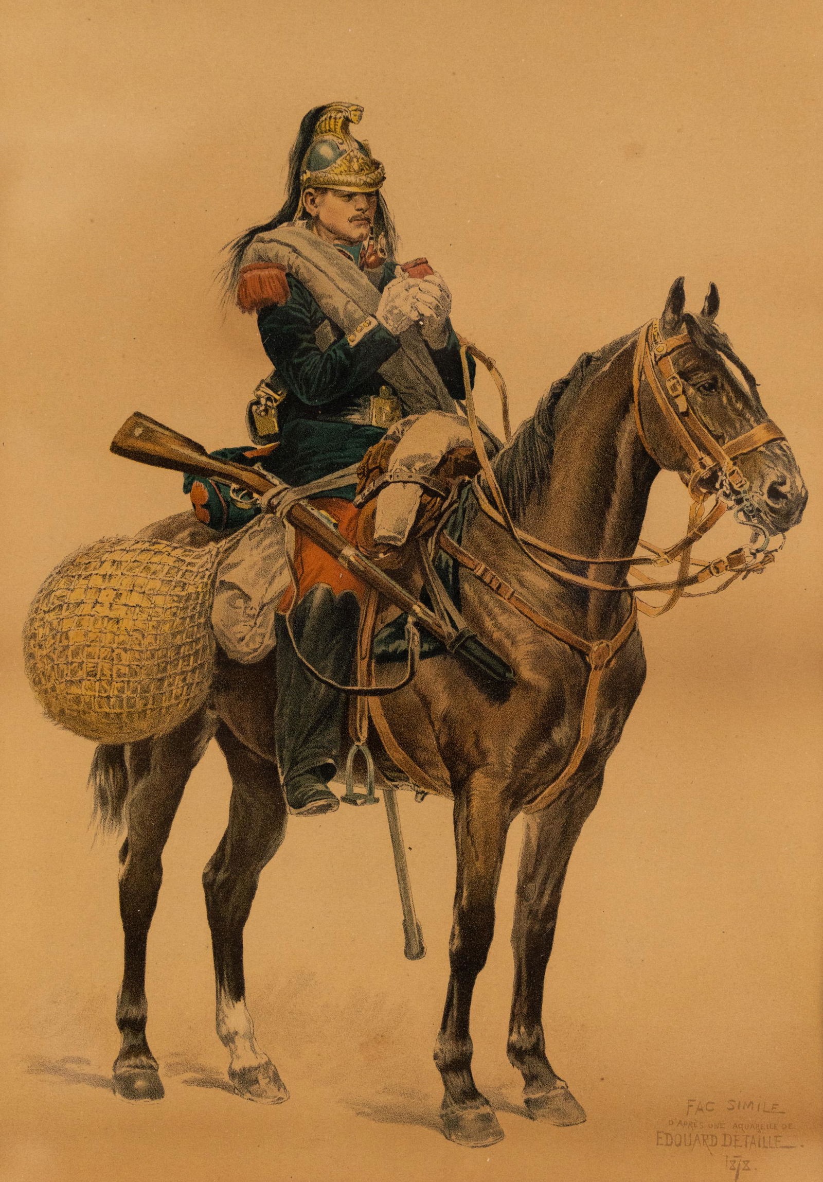 Edouard Detaille 'French Cavalry' Lithograph Print (1 of 9)