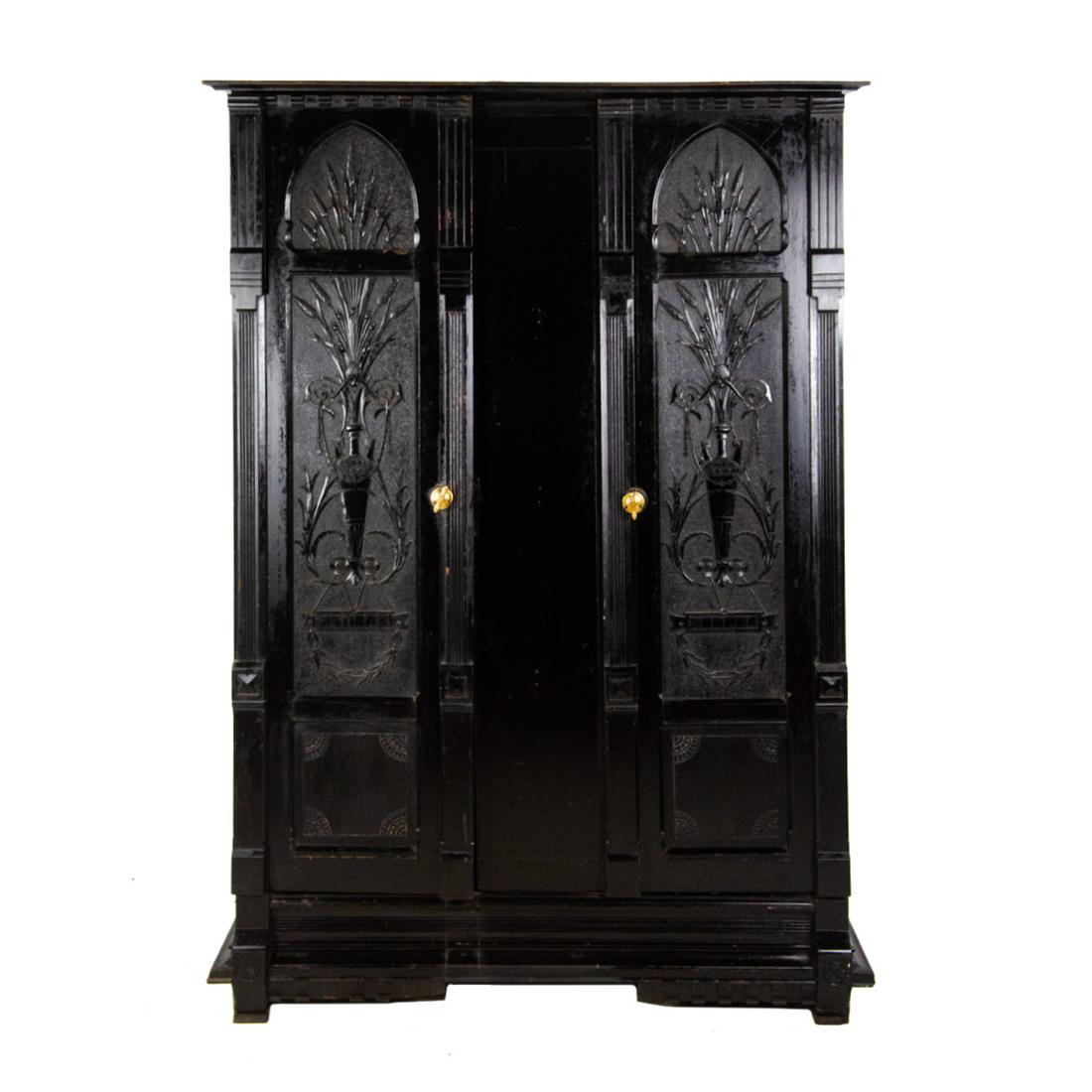 Victorian Eastlake Aesthetic Movement Ebonized Wardrobe (1 of 20)