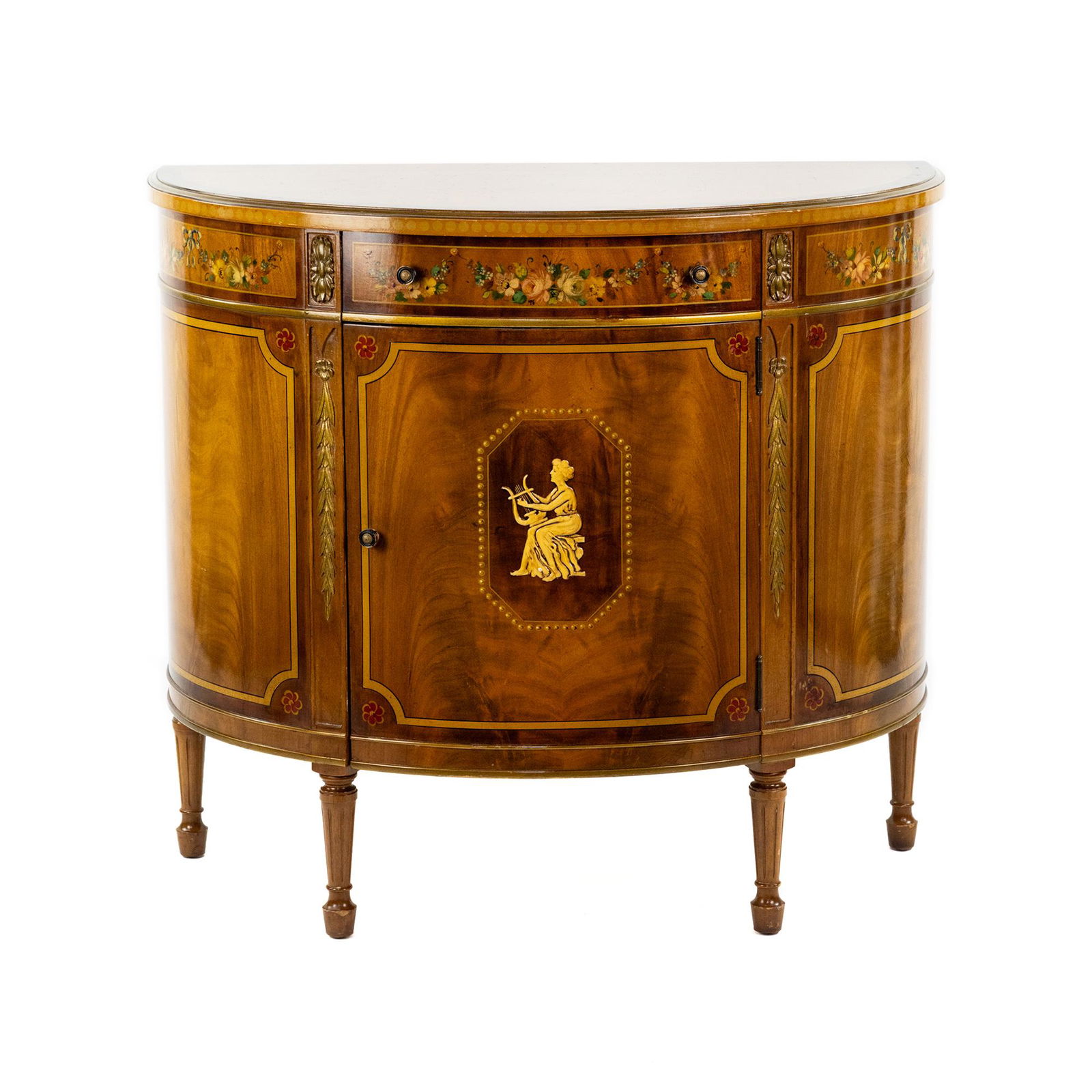 Louis XVI Style Demilune Commode Cabinet (1 of 16)