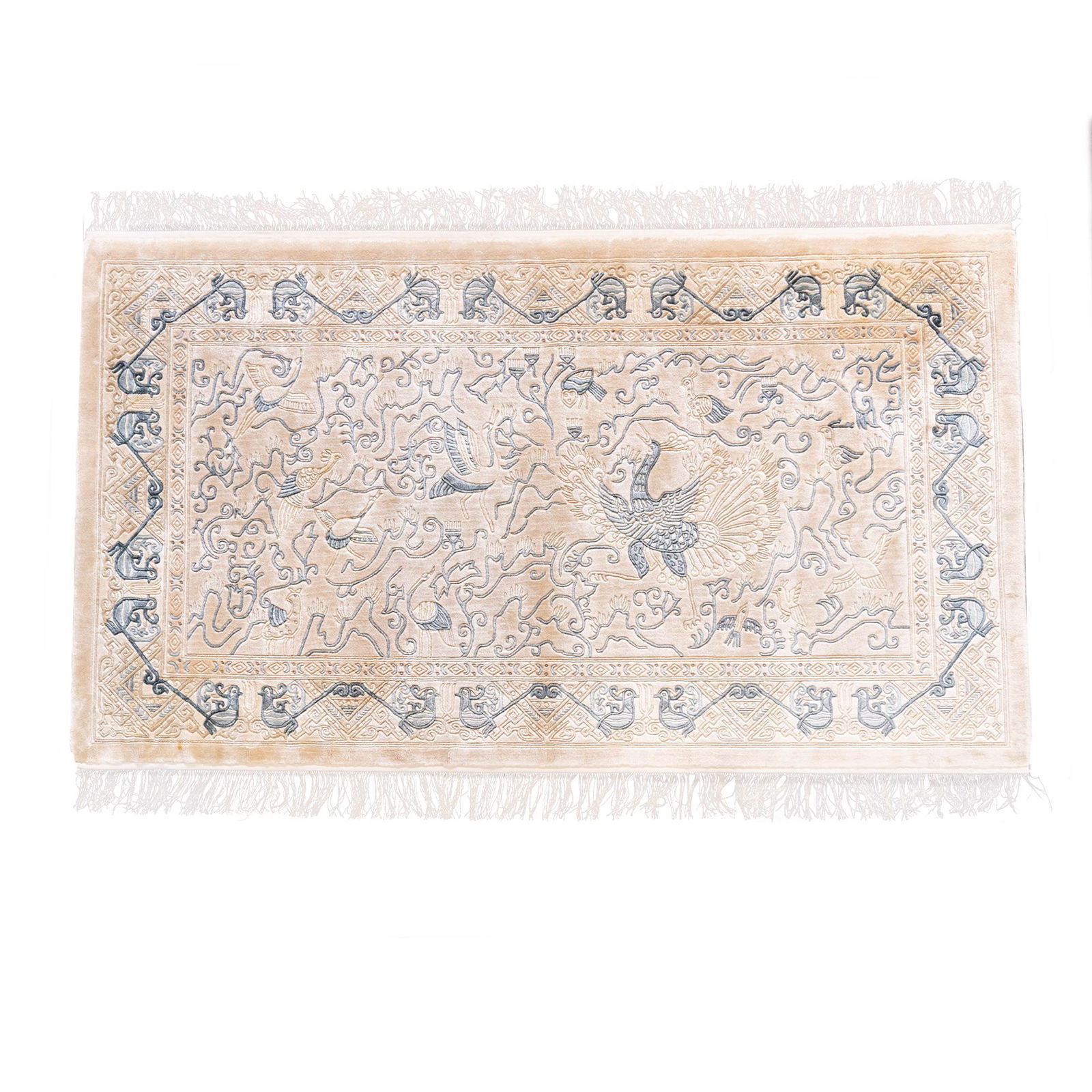 Chinese Sculpted Phoenix Wool Area Rug (1 of 14)