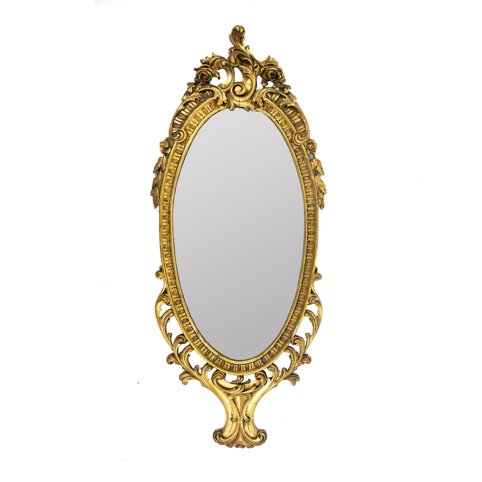 Rococo Gilt Carved Oval Wall Mirror (1 of 8)