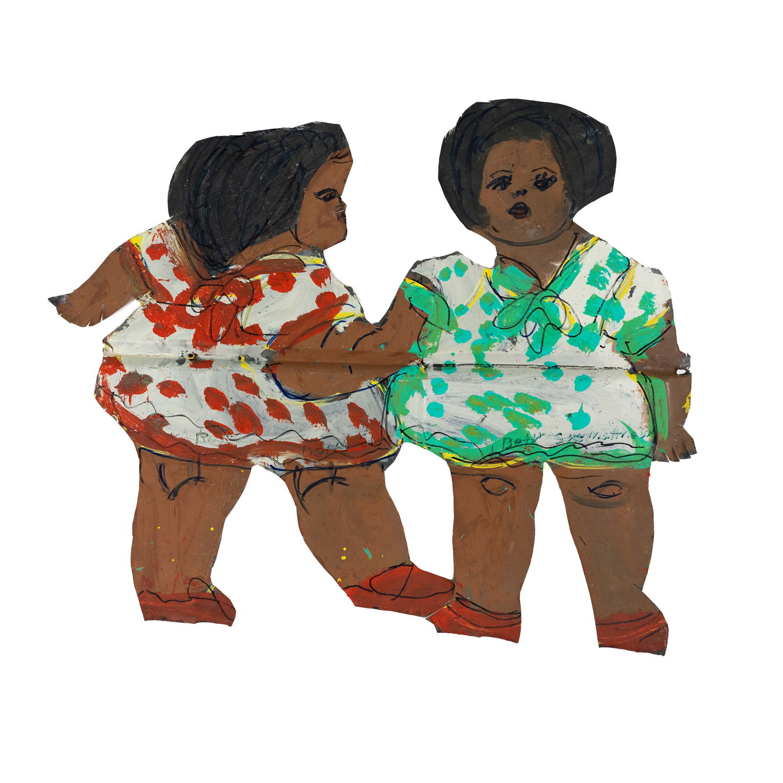 Betty Sue Mathews Pair of Children Folk Art (1 of 7)