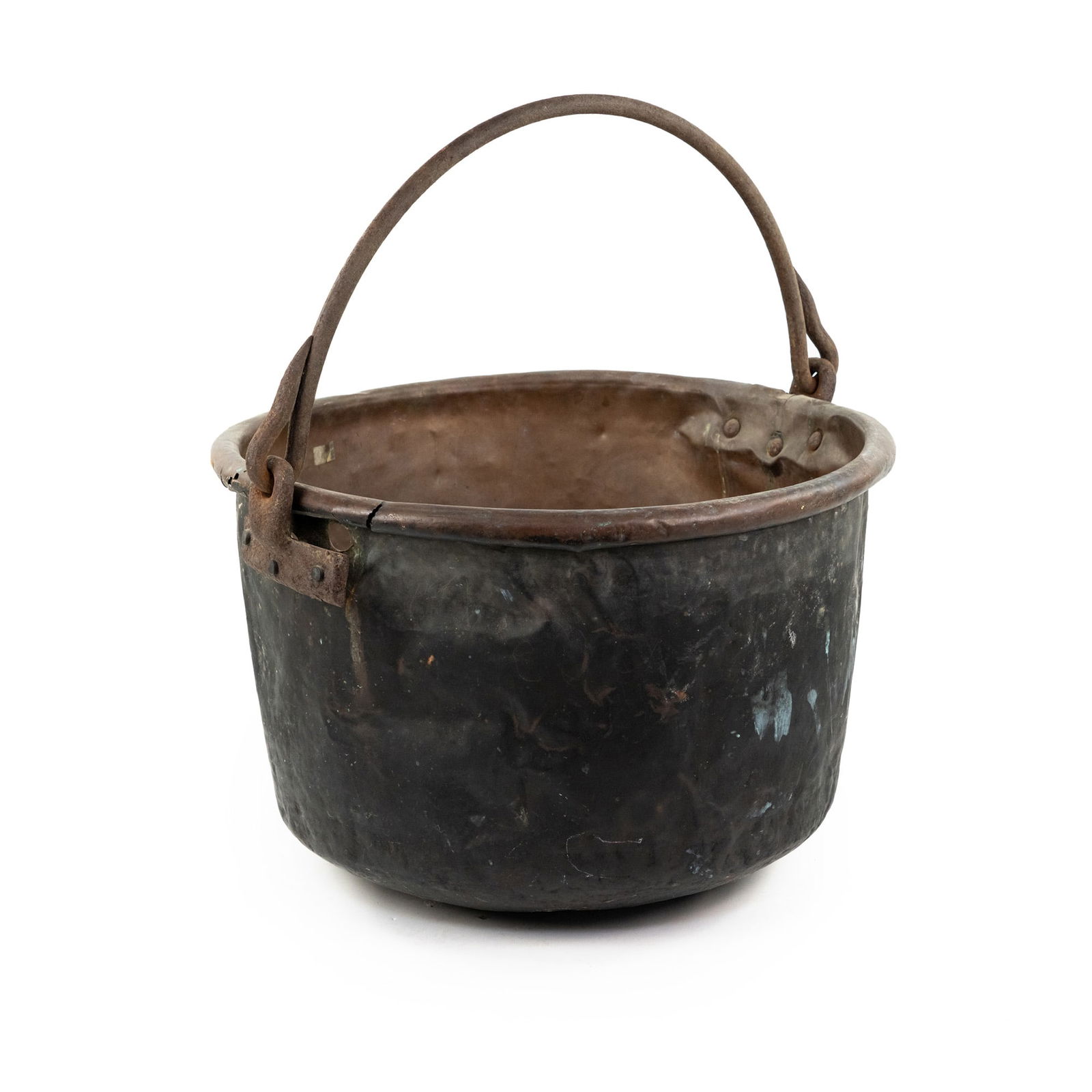 Large Copper Cauldron with Iron Handle (1 of 8)