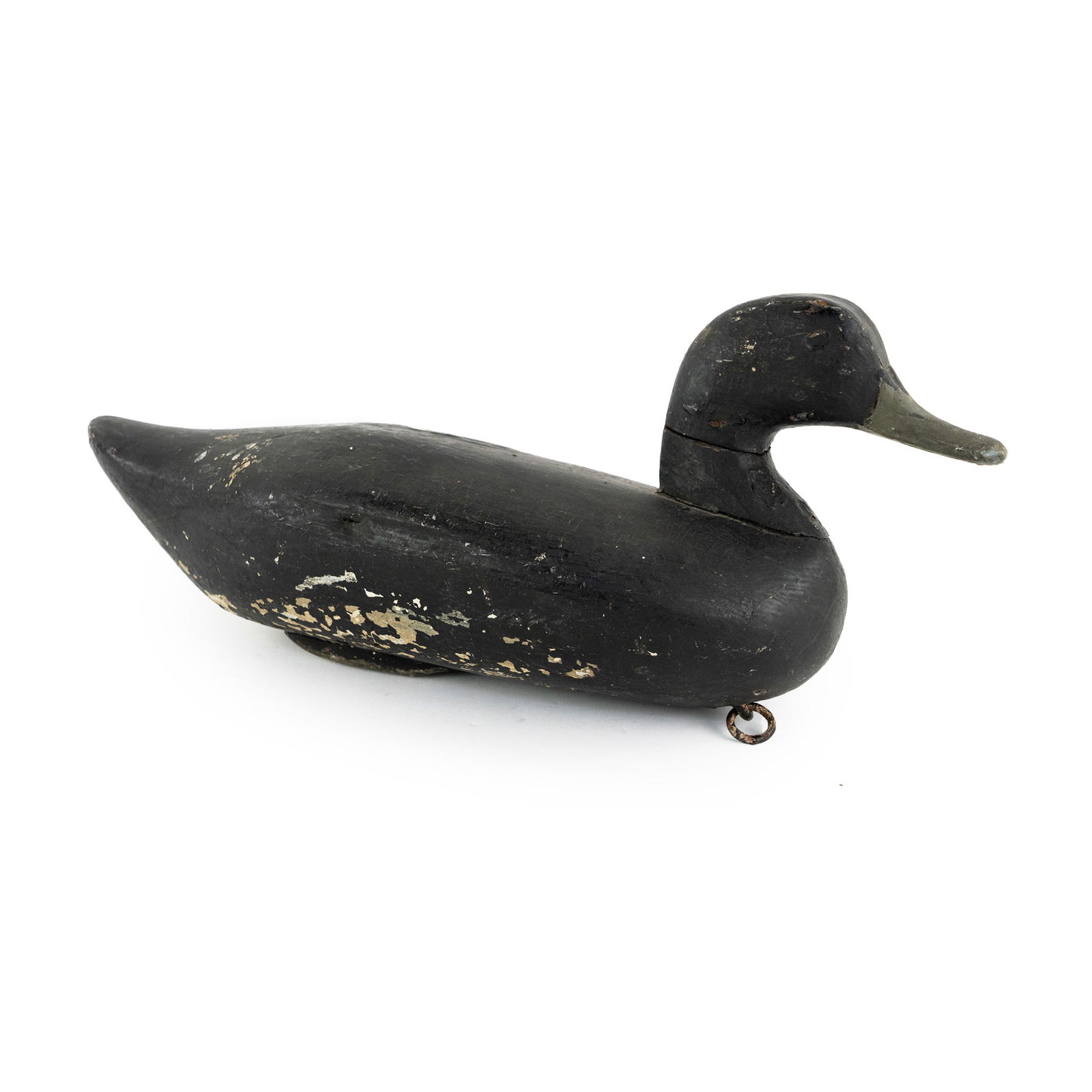 Antique Hand Carved Black Wood Duck Decoy (1 of 6)