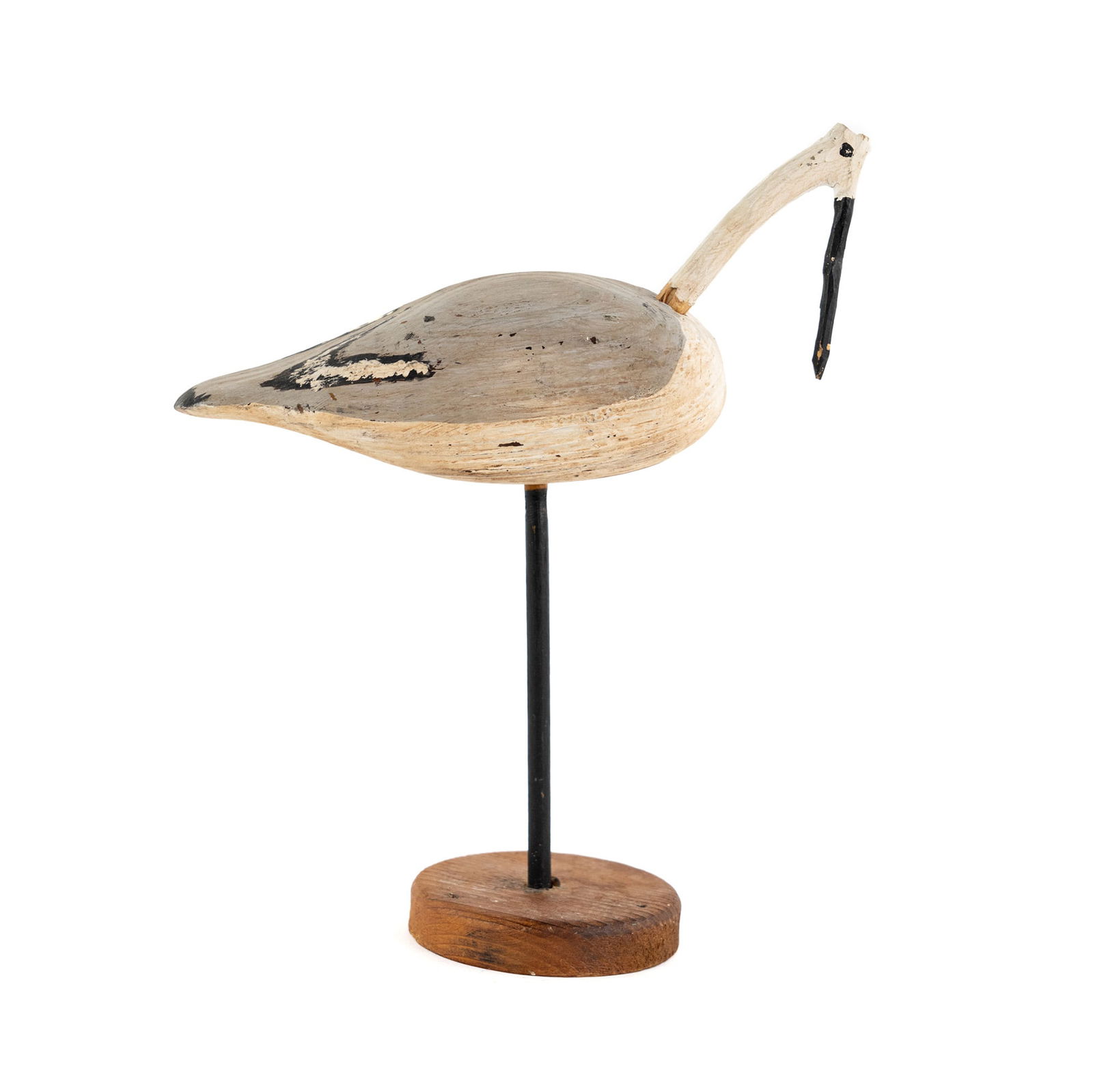 Burt Melchon Root Head Shore Bird Figure on Round Base (1 of 7)