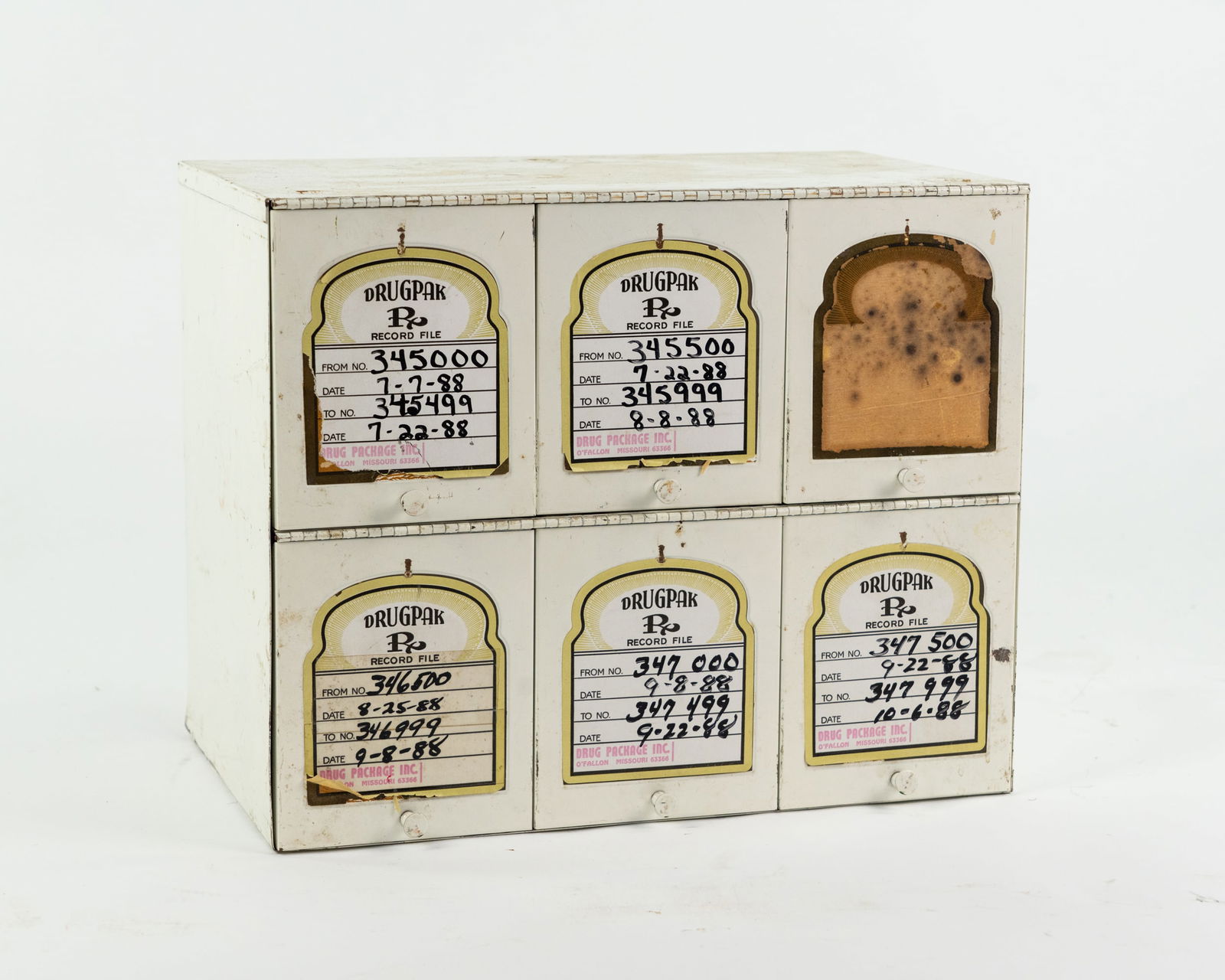 DrugPak Six Drawer White Steel Card Record File (1 of 3)