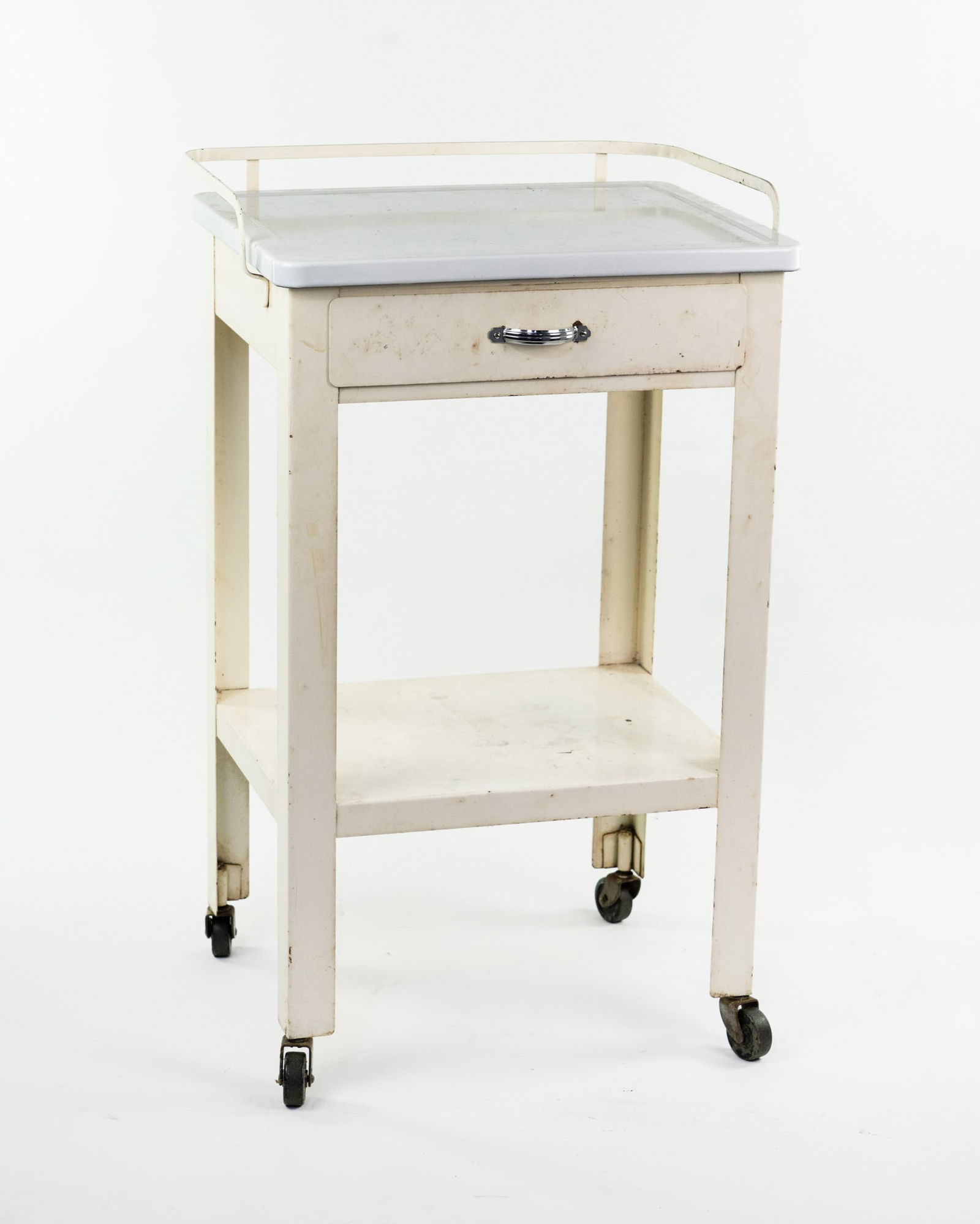 Porcelain Enameled Top Rolling Medical Utility Table (1 of 6)