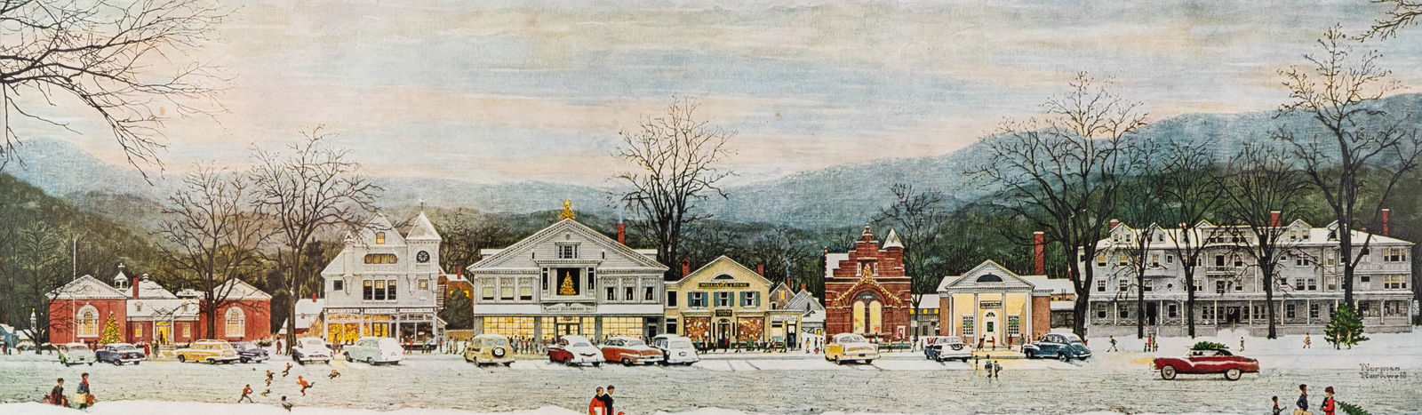 Norman Rockwell 'Stockbridge Main Street' Signed Lithograph (1 of 10)