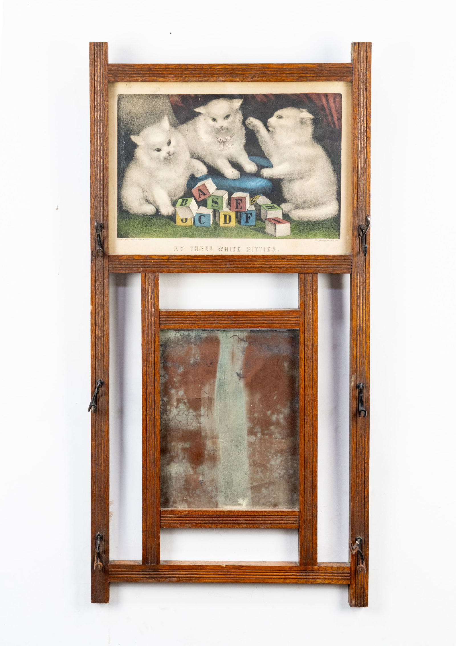 Arts and Crafts Picture Mirror and Hat Rack (1 of 7)