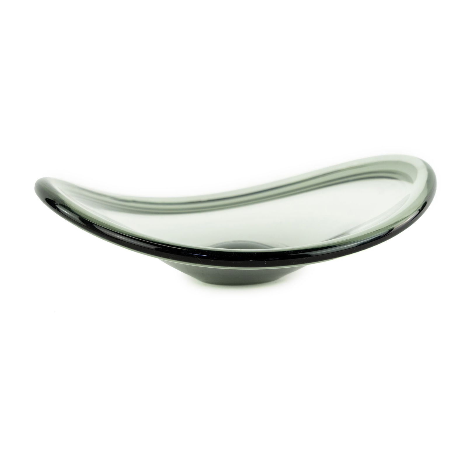 Per LÃ¼tken for Holmegaard Smoked Art Glass Dish: A Per LÃ¼tken (Danish, 1916-1998) smoked glass ovoid shaped bowl or candy dish manufactured for Holmegaard. Underside is incised signed 'PL', marked 'Holmegaard' and dated '1959'