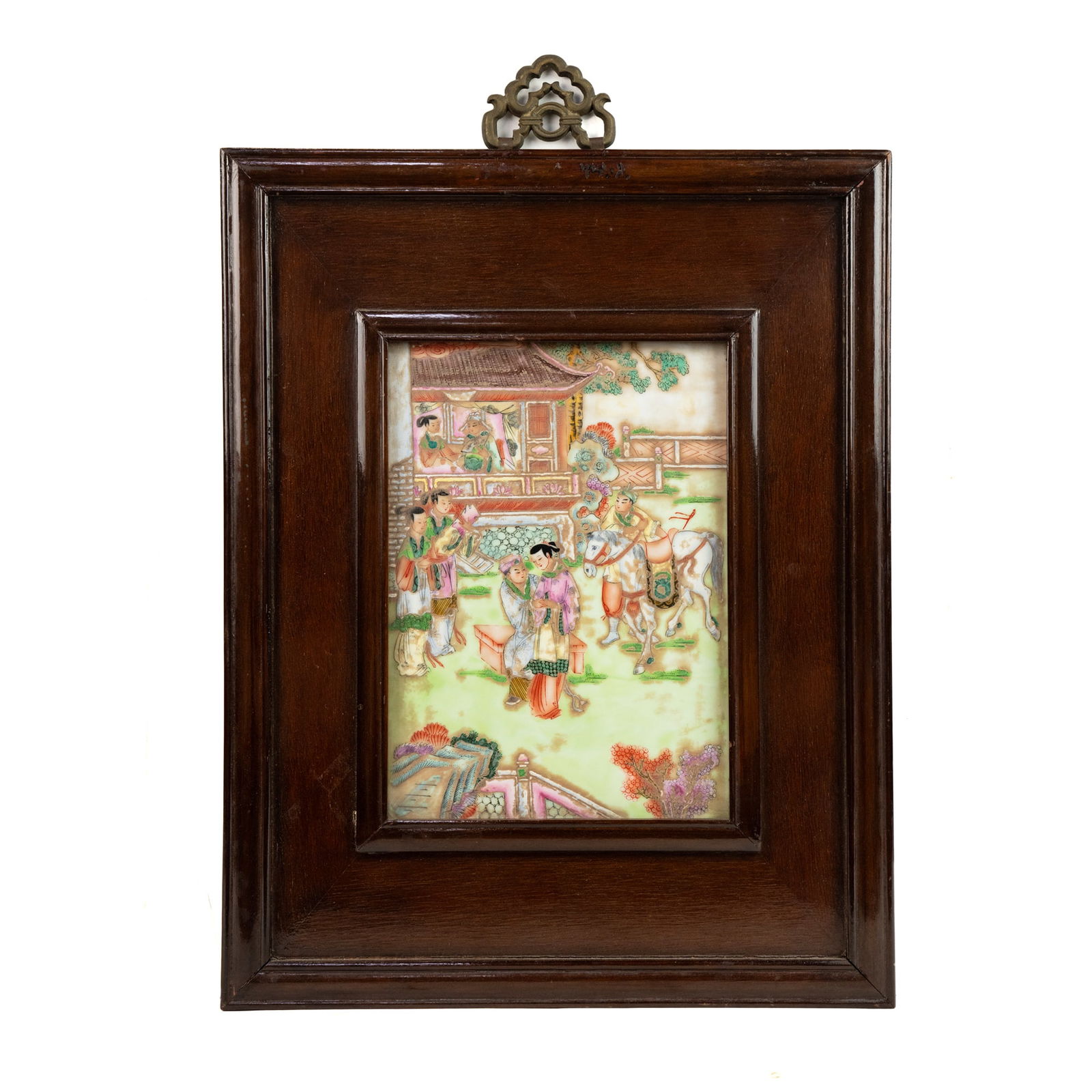 Qing Dynasty Famille Rose Porcelain Wall Hanging Panel (1 of 12)