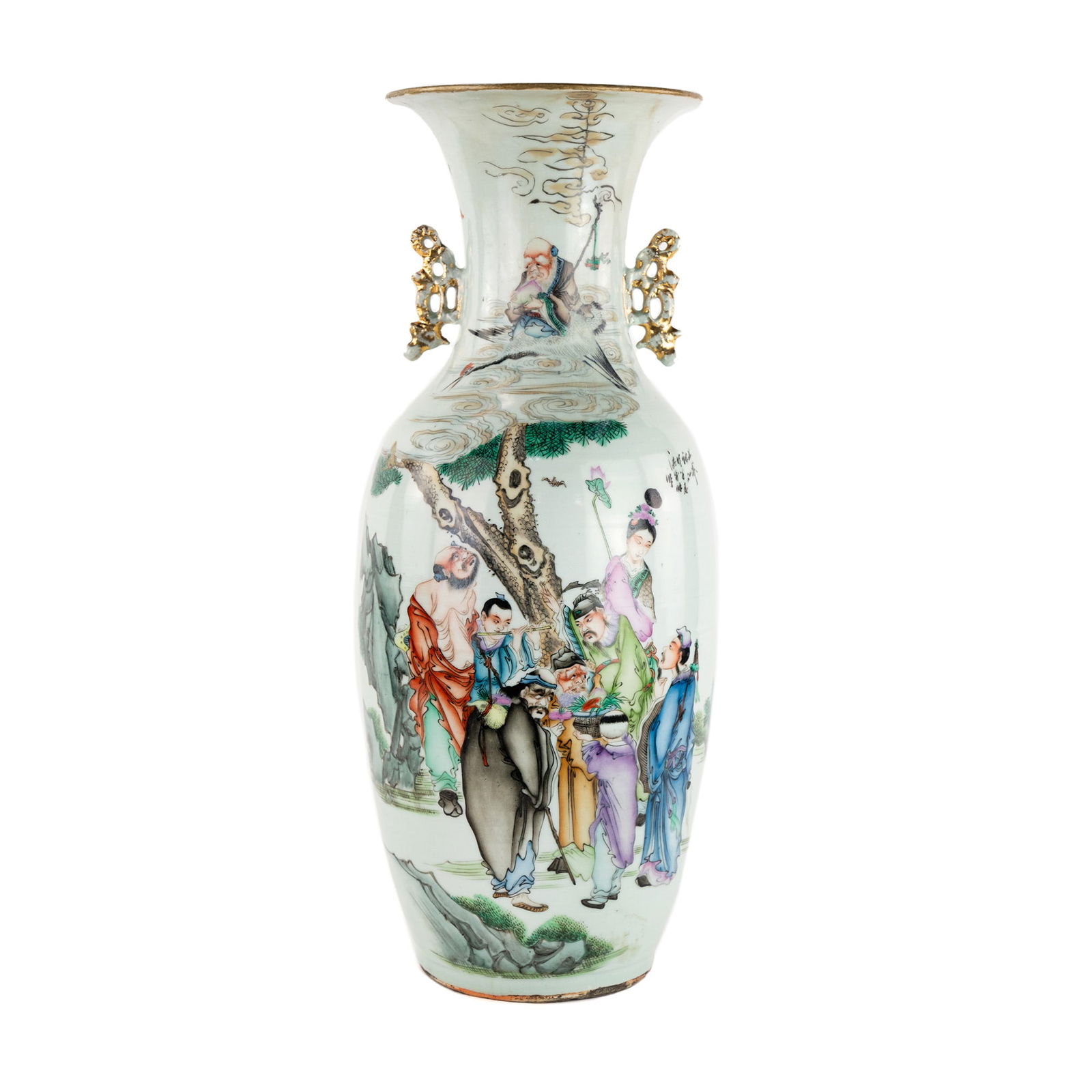 20th C Large Chinese 'Immortal' Baluster Vase (1 of 15)