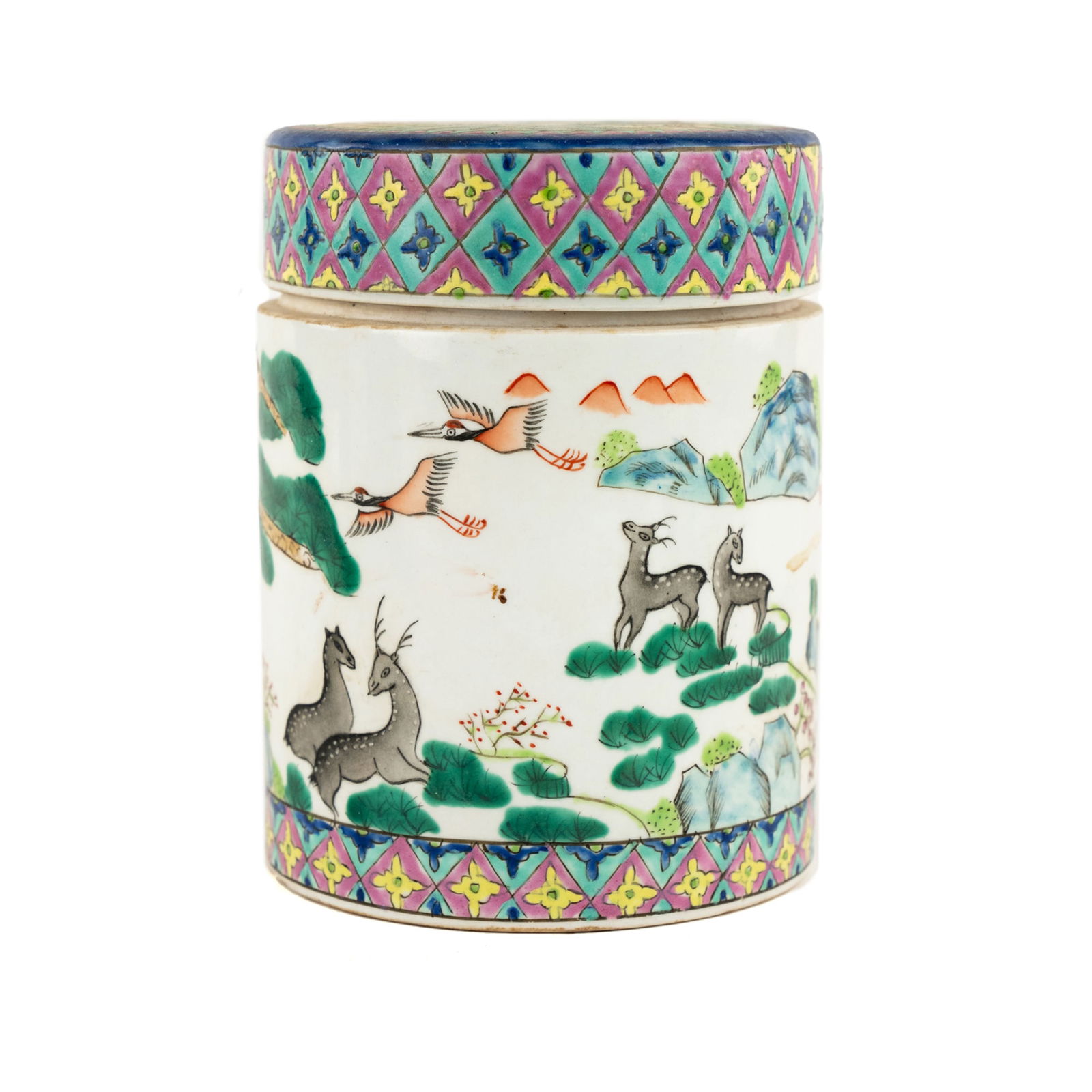 Chinese Famille Vert Porcelain Tea Caddy Lidded Jar (1 of 9)