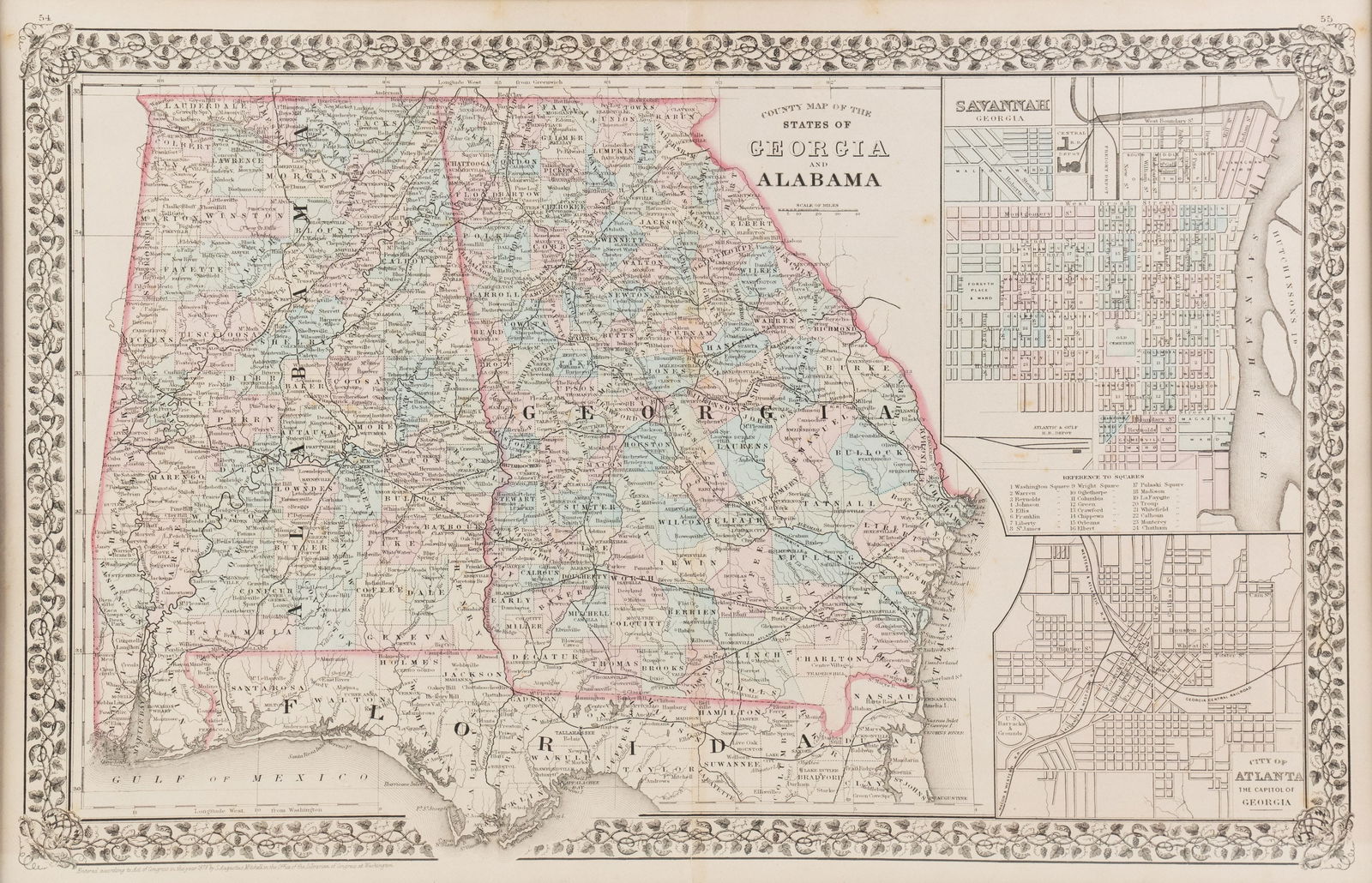 Samuel Augustus Mitchell 'County Map of...GA and AL' (1 of 10)