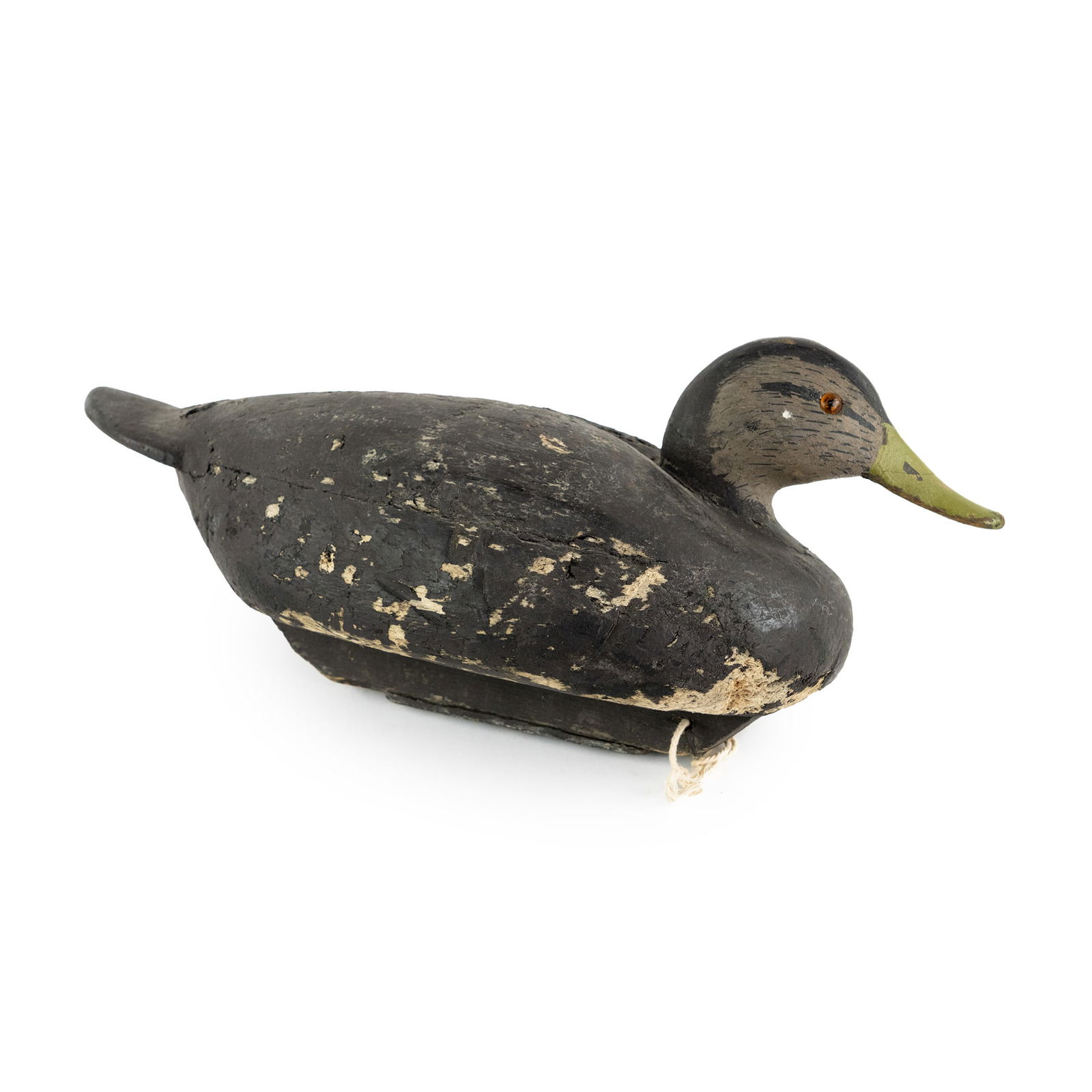 Bob Joe Antique Hand Carved Black Duck Decoy (1 of 8)