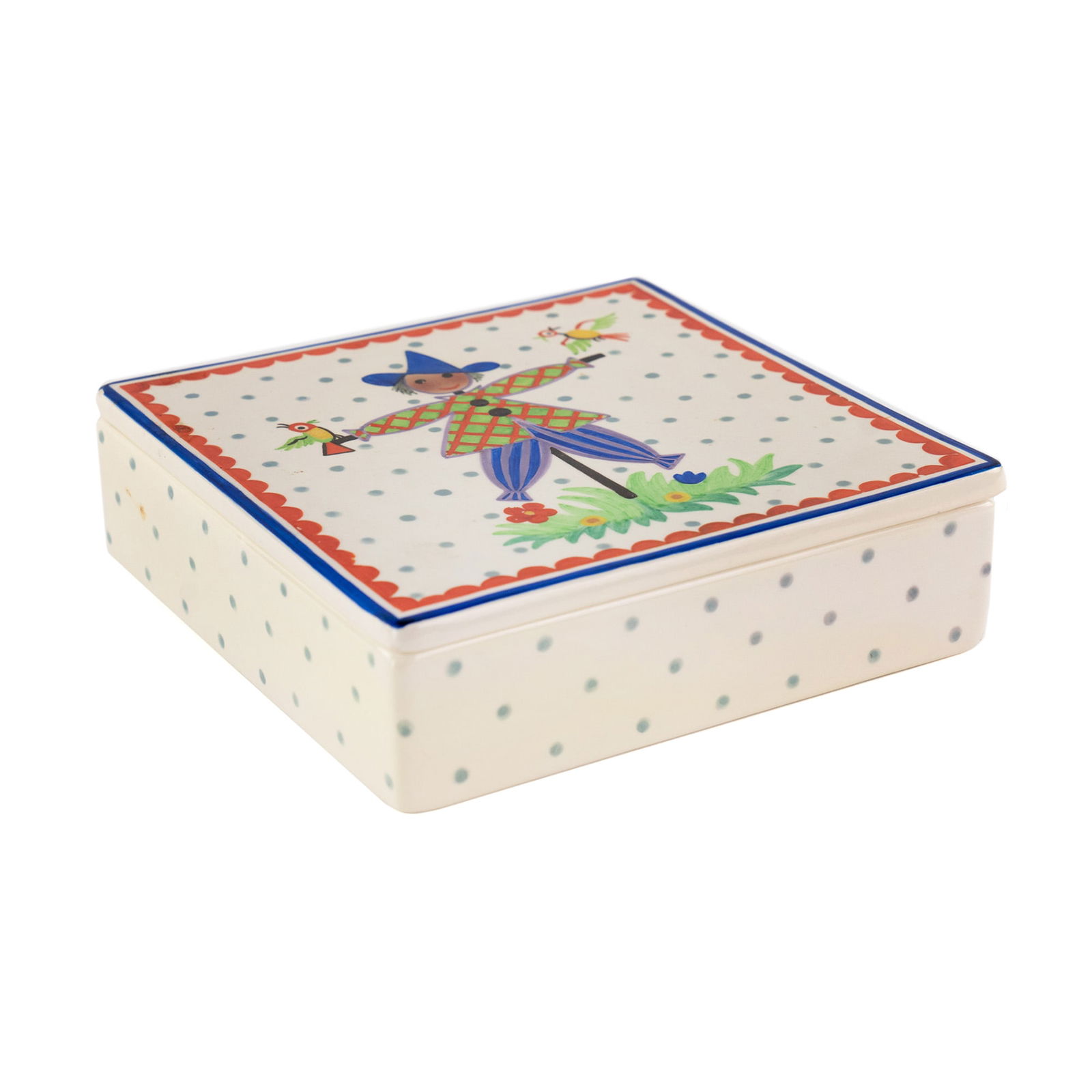 1940 Lenci Truin Porcelain Decorative Box w/Scarecrow (1 of 9)
