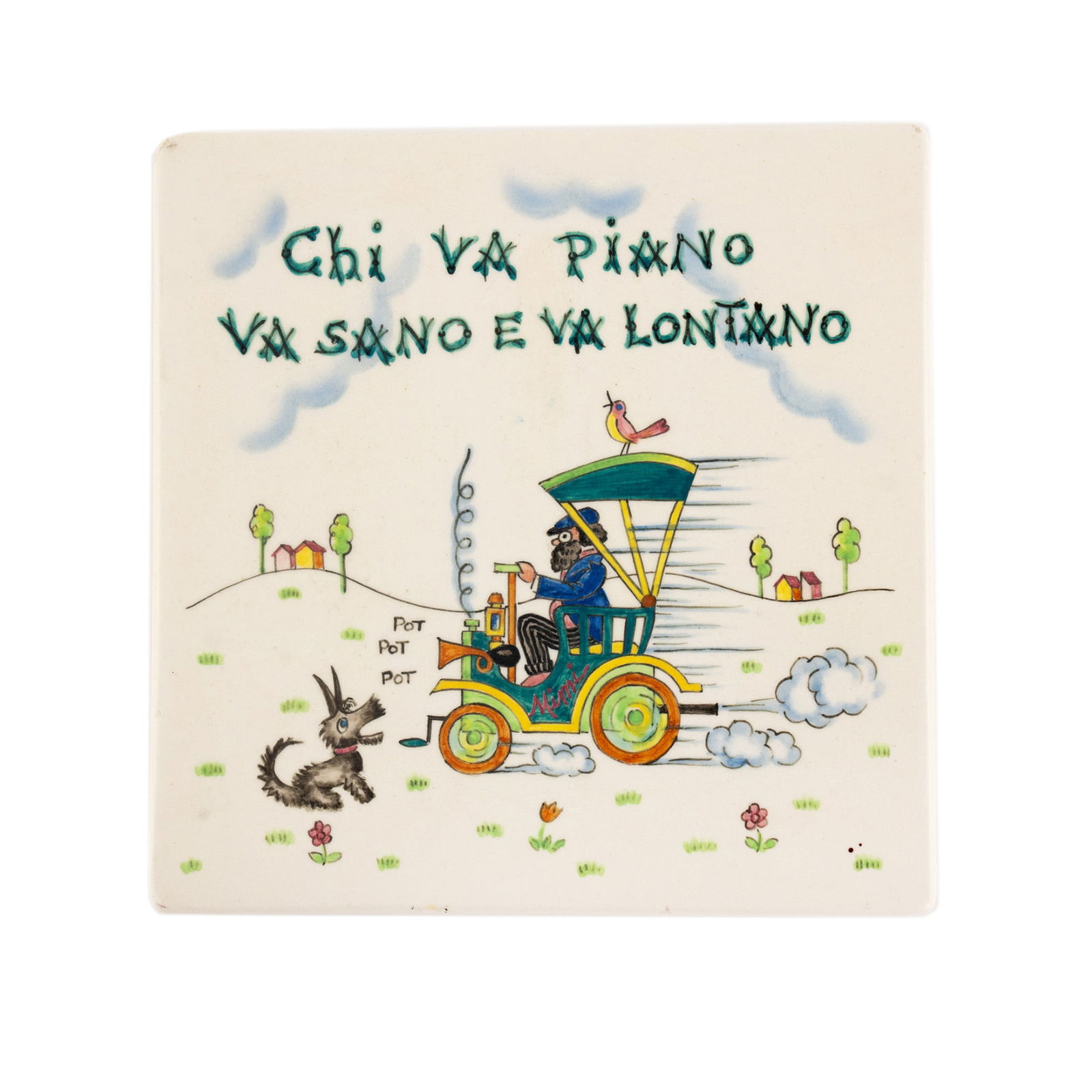 Lenci Turin Porcelain Hand Painted Decorative Tile (1 of 4)