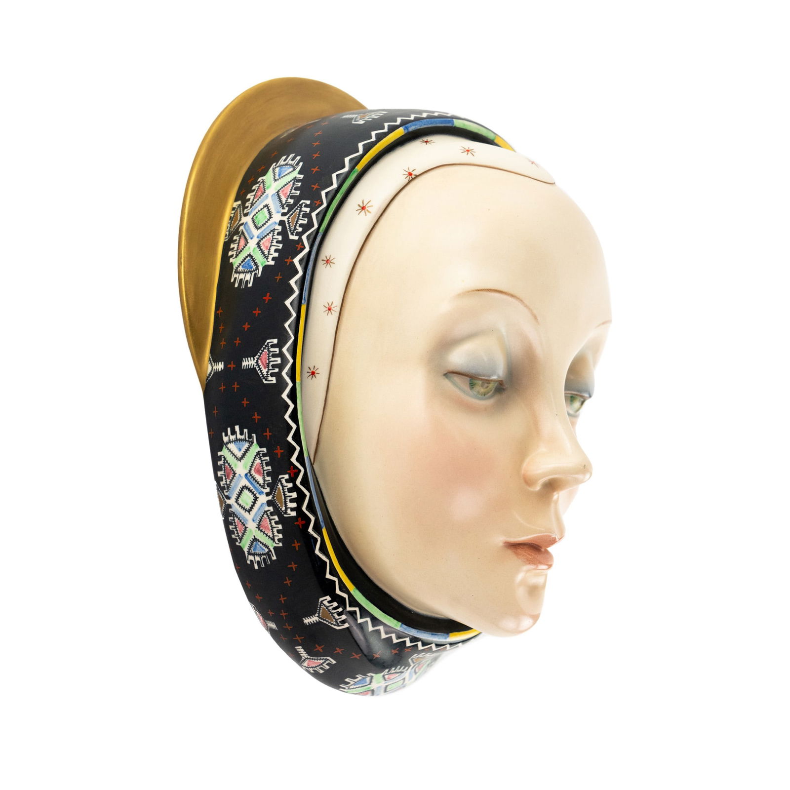 Helen Scavini Lenci Turin Polychrome Madonna Wall Mask (1 of 11)