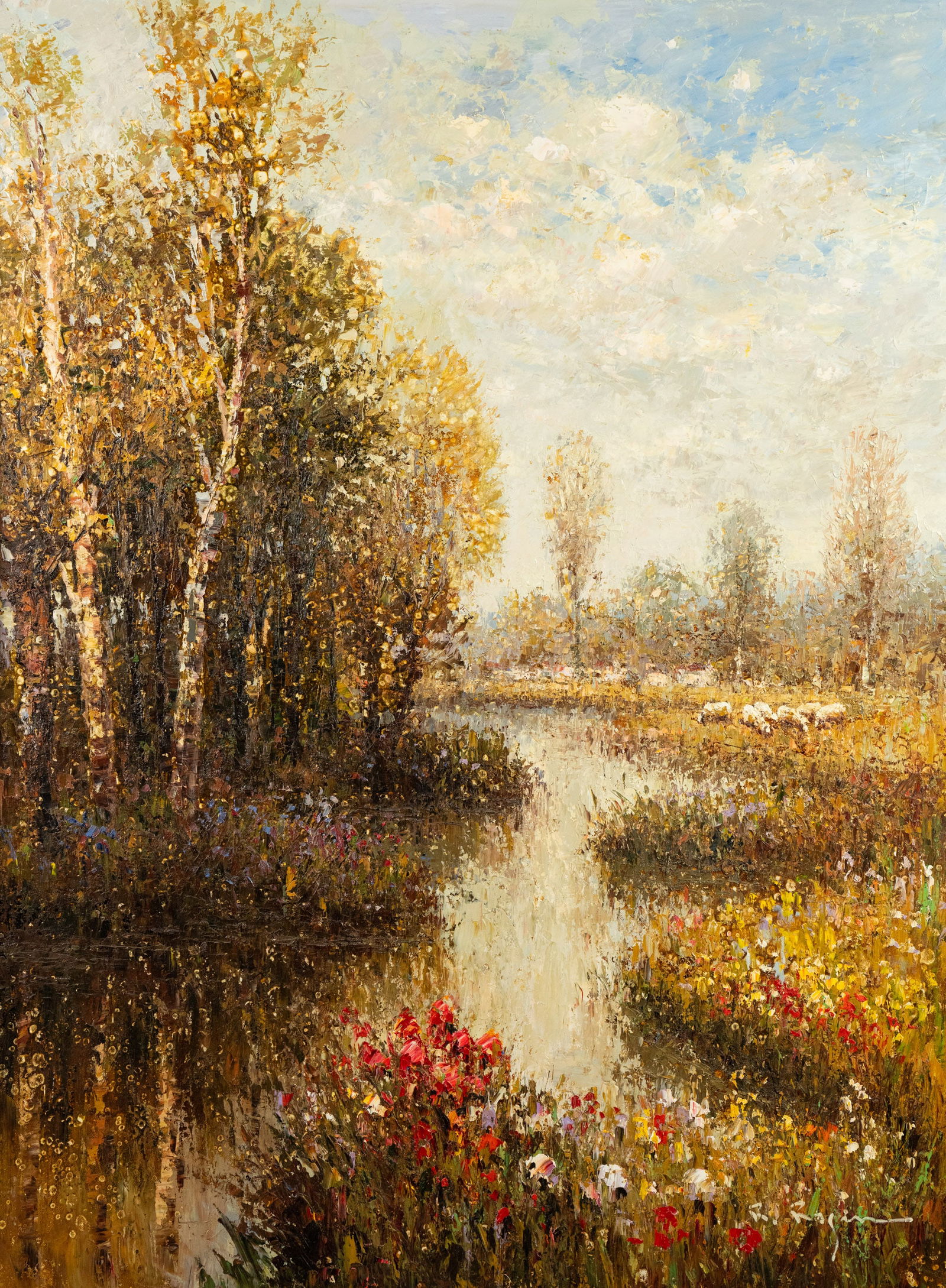 Woodland Stream Oil on Canvas Signed R. Rasin (1 of 12)