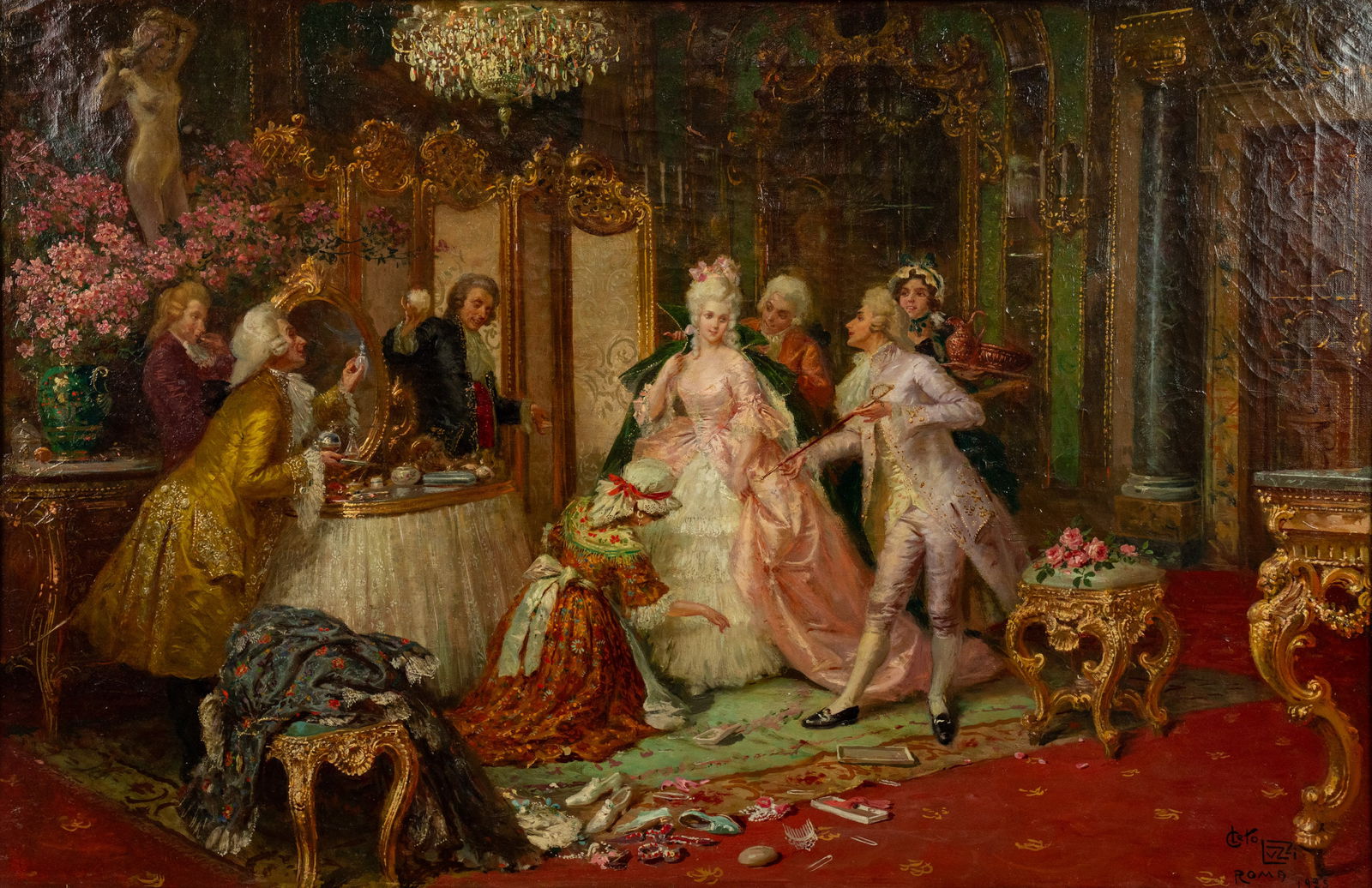 Cleto Luzzi Signed Oil on Canvas Painting (1 of 15)