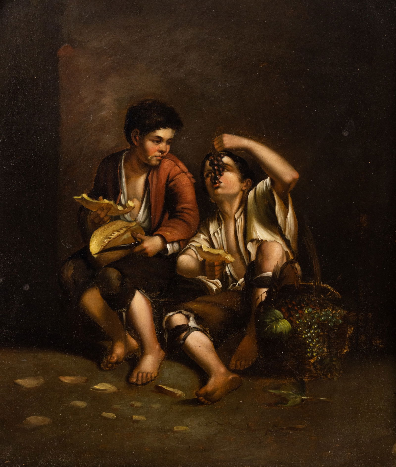 After Murillo 'Children Eating Grapes' O/C Painting (1 of 10)