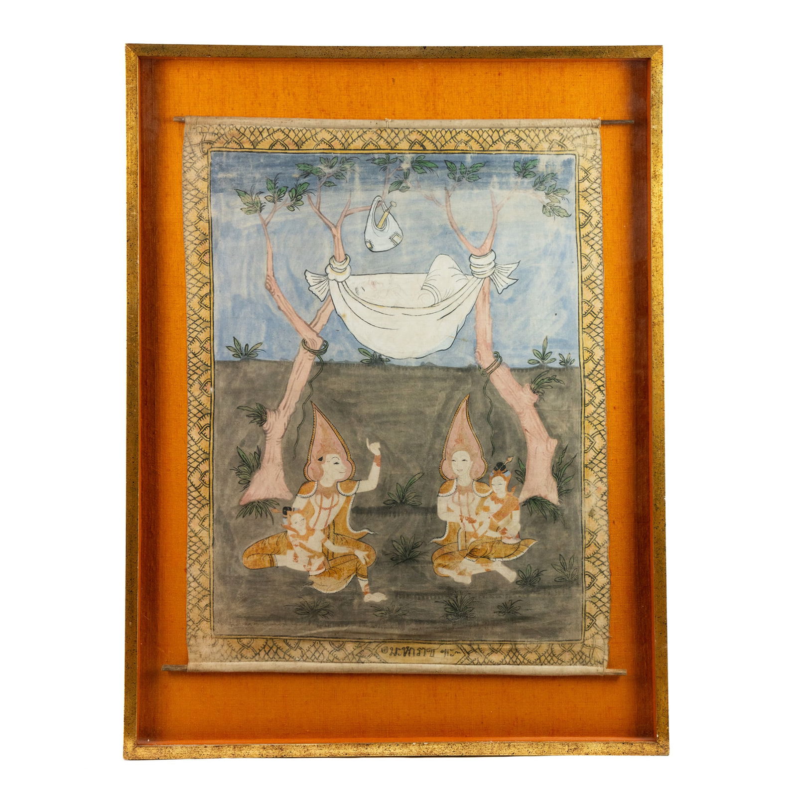 Antique Thai Rattanakosin Painted Jataka Manuscript (1 of 10)