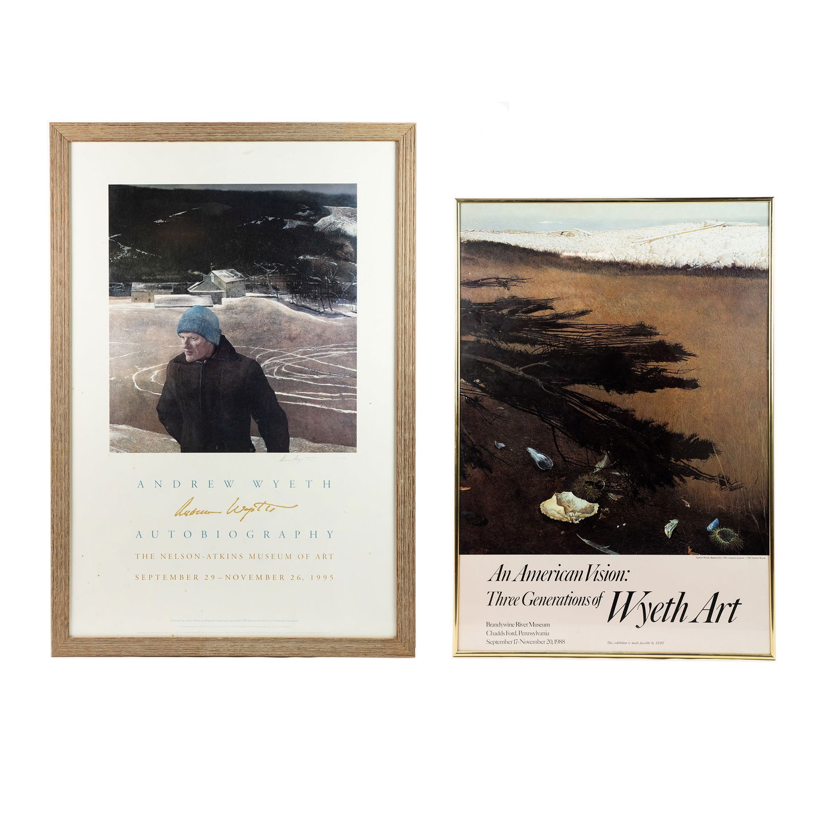 (2) Artists Exhibition Posters incl 'Three... of Wyeth' (1 of 10)