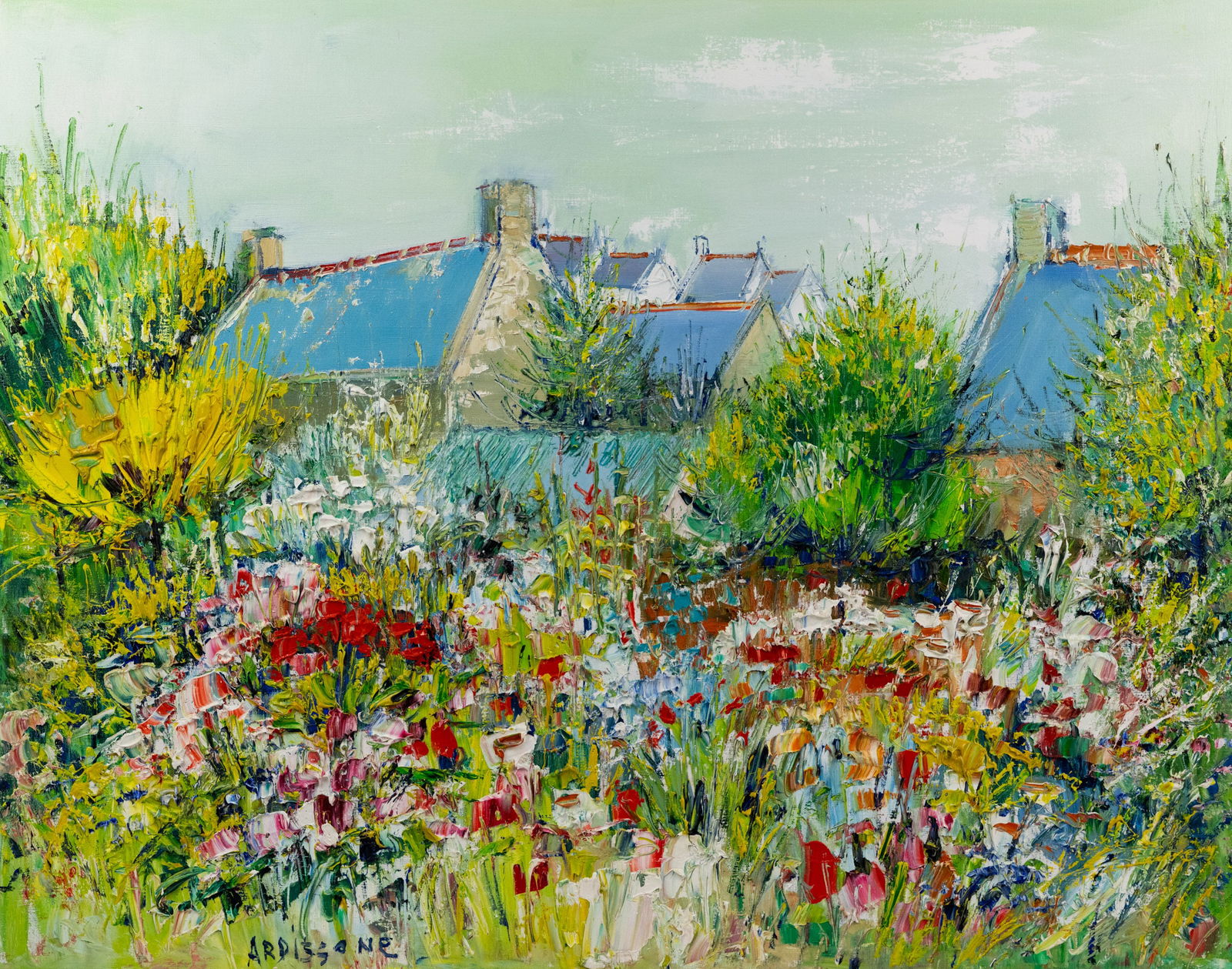 Yolande Ardissone Flower Landscape O/C Painting (1 of 16)