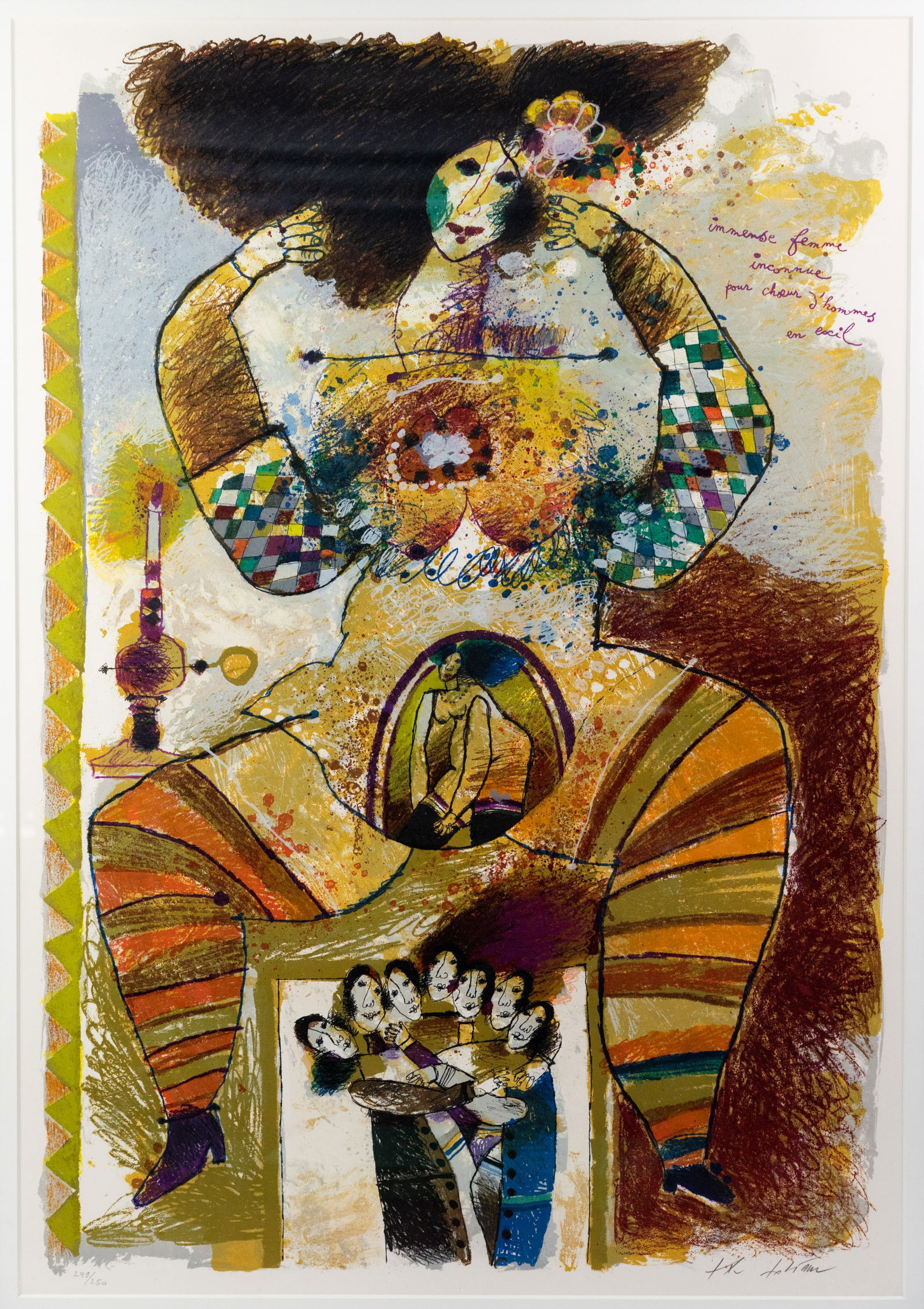 Theo Tobiasse 'Immense Femme Inconnue' Lithograph Print Signed (1 of 12)