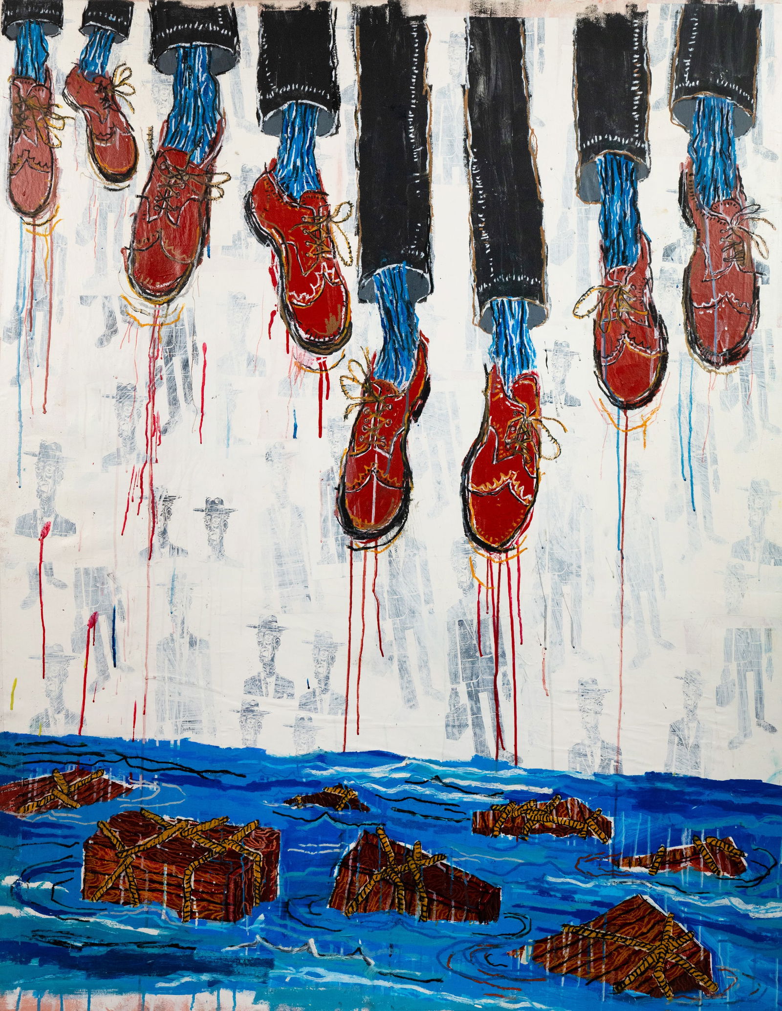 Ian Davis 'Wingtips' Mixed Media on Canvas Painting (1 of 16)