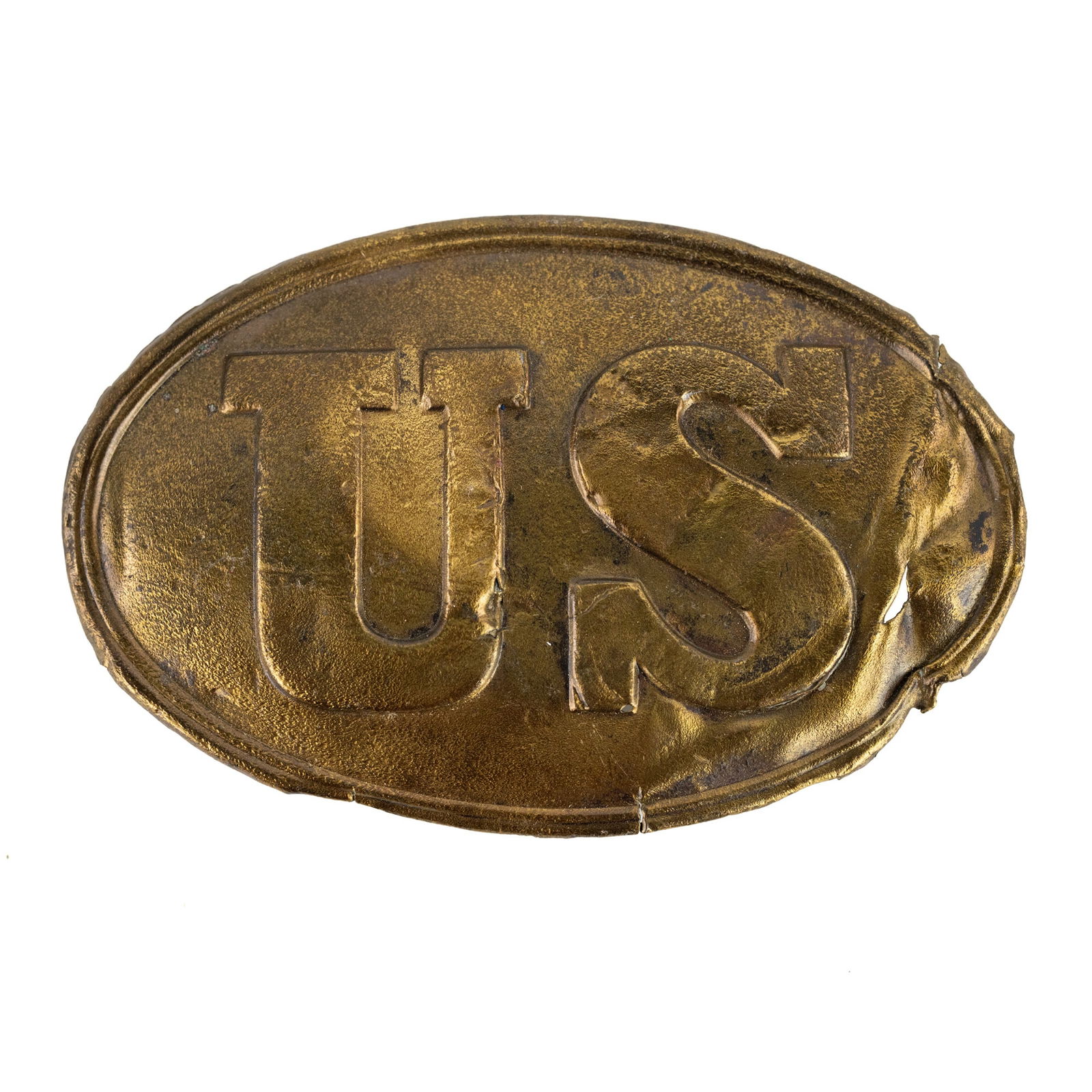US Civil War Union 'US' Brass Belt Buckle (1 of 4)
