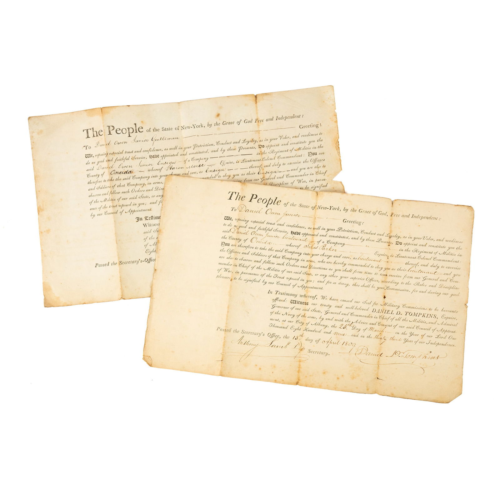 1800 Signed Military Orders Signed Daniel D Tompkins (1 of 9)