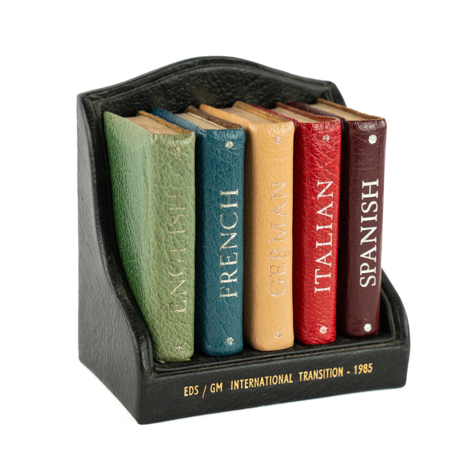 Set of Five Asprey Miniature Leather Language Books (1 of 4)