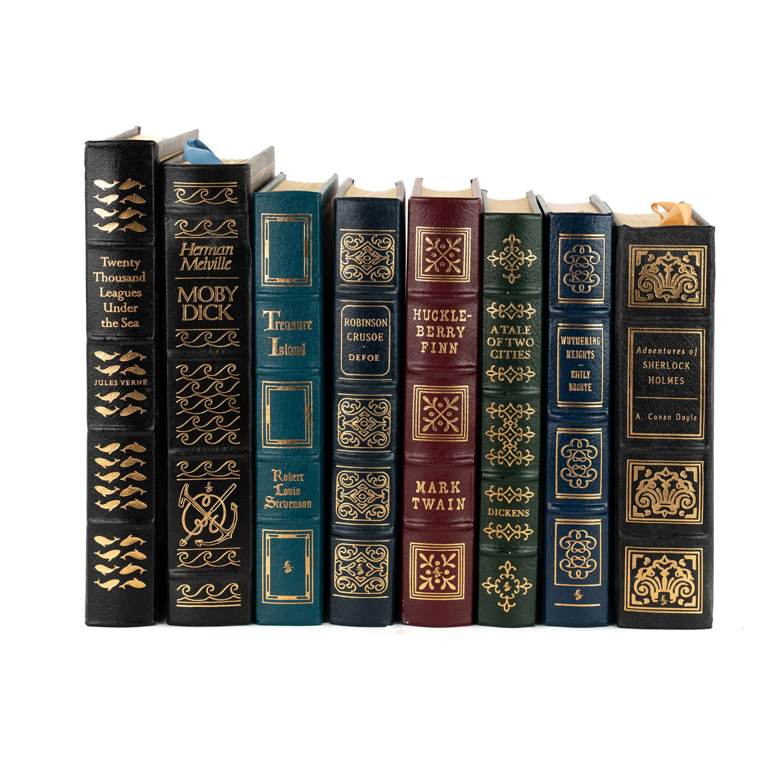 (8) Group of 'The 100 Greatest..' Books by Easton Press: A group of (8) leather bound books printed by The Easton Press for "The 100 Greatest Books Ever Written" Collection including "A Tale of Two Cities" by Charles Dickens, "Moby Dick" by Herman Melville,