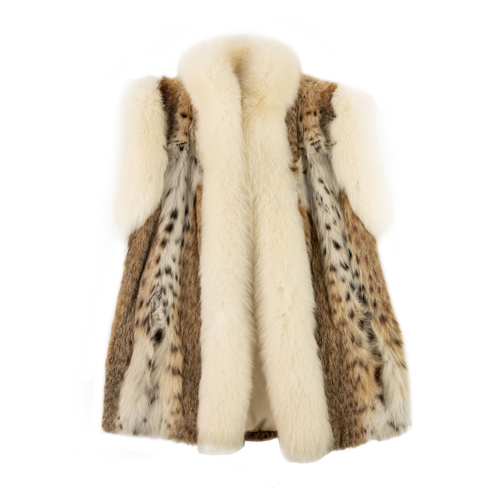 Bobcat Fur Vest w/ Arctic Fox Trim (1 of 3)