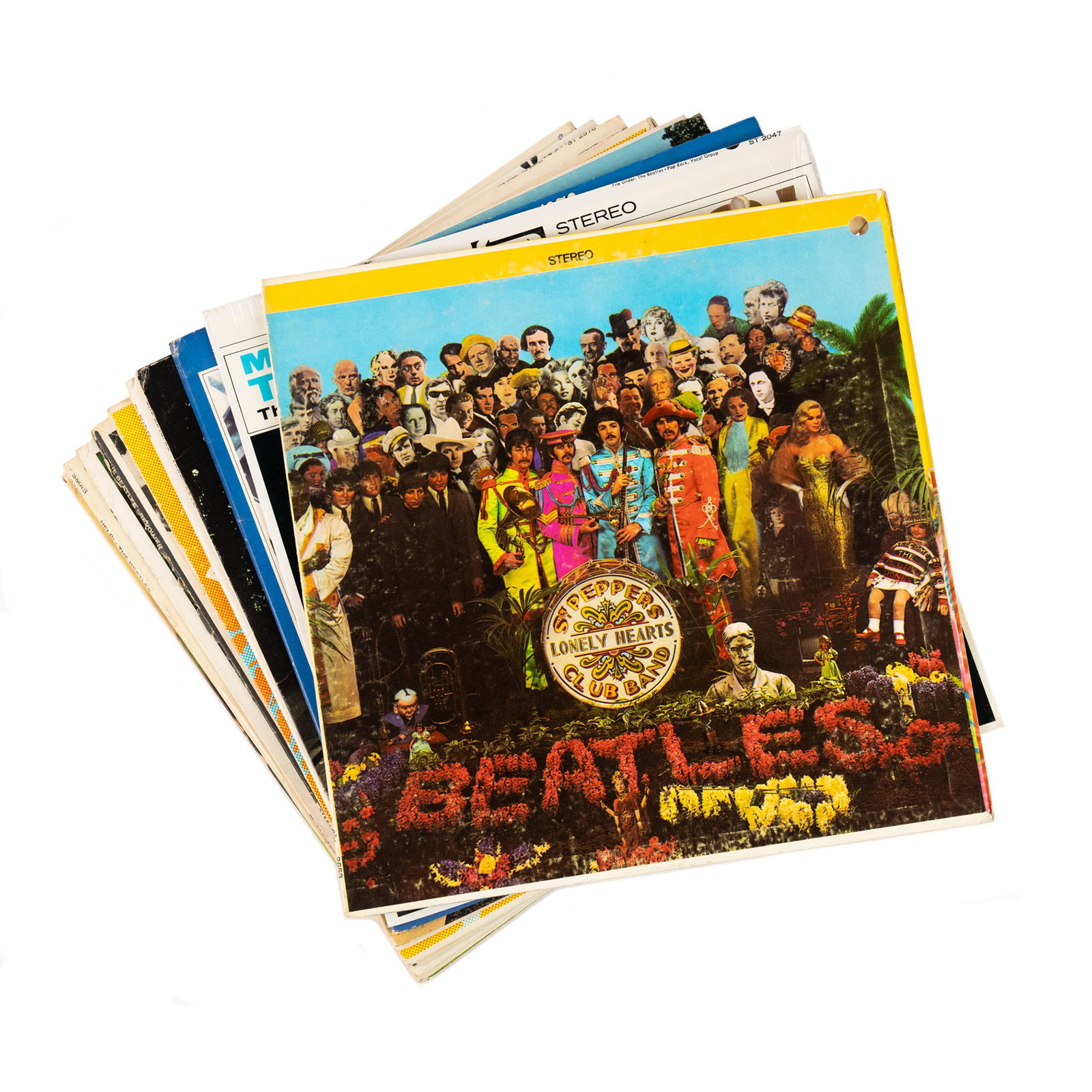 (11) Collection of Vintage Beatles Vinyl Records: A collection of (11) Beatles records including: 'Sgt Pepper's Lonely Hearts Club Band', 'Meet the Beatles', 'The Beatles / 1967-1970' Double LP, 'Abbey Road', 'Meet the Beatles' (Unopened), 'Rubber So