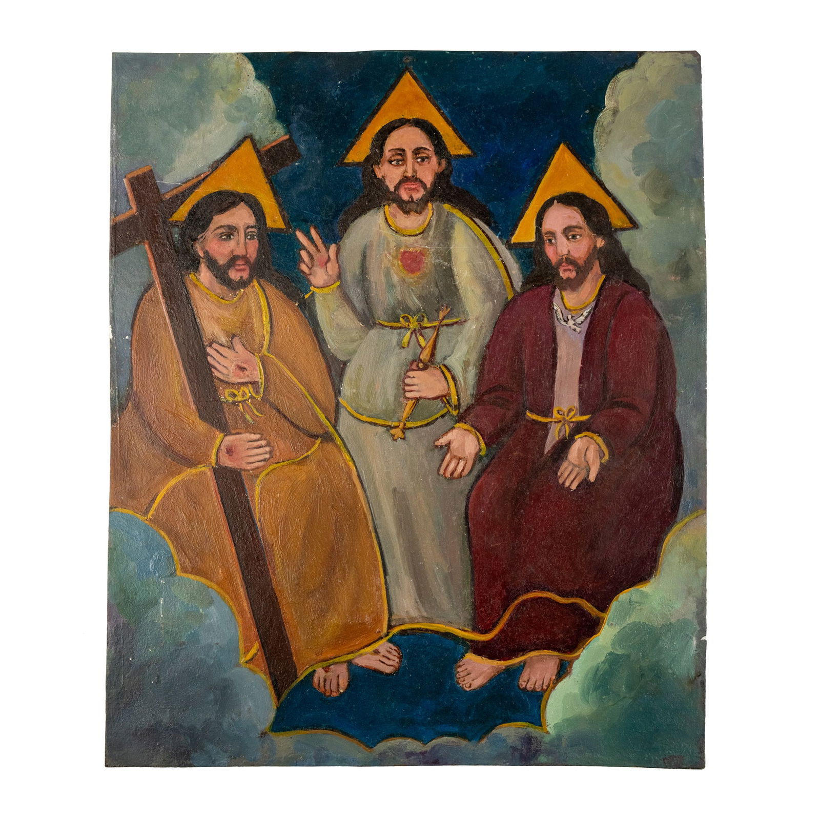 The Trinity Oil on Tin Folk Art Retablo (1 of 8)