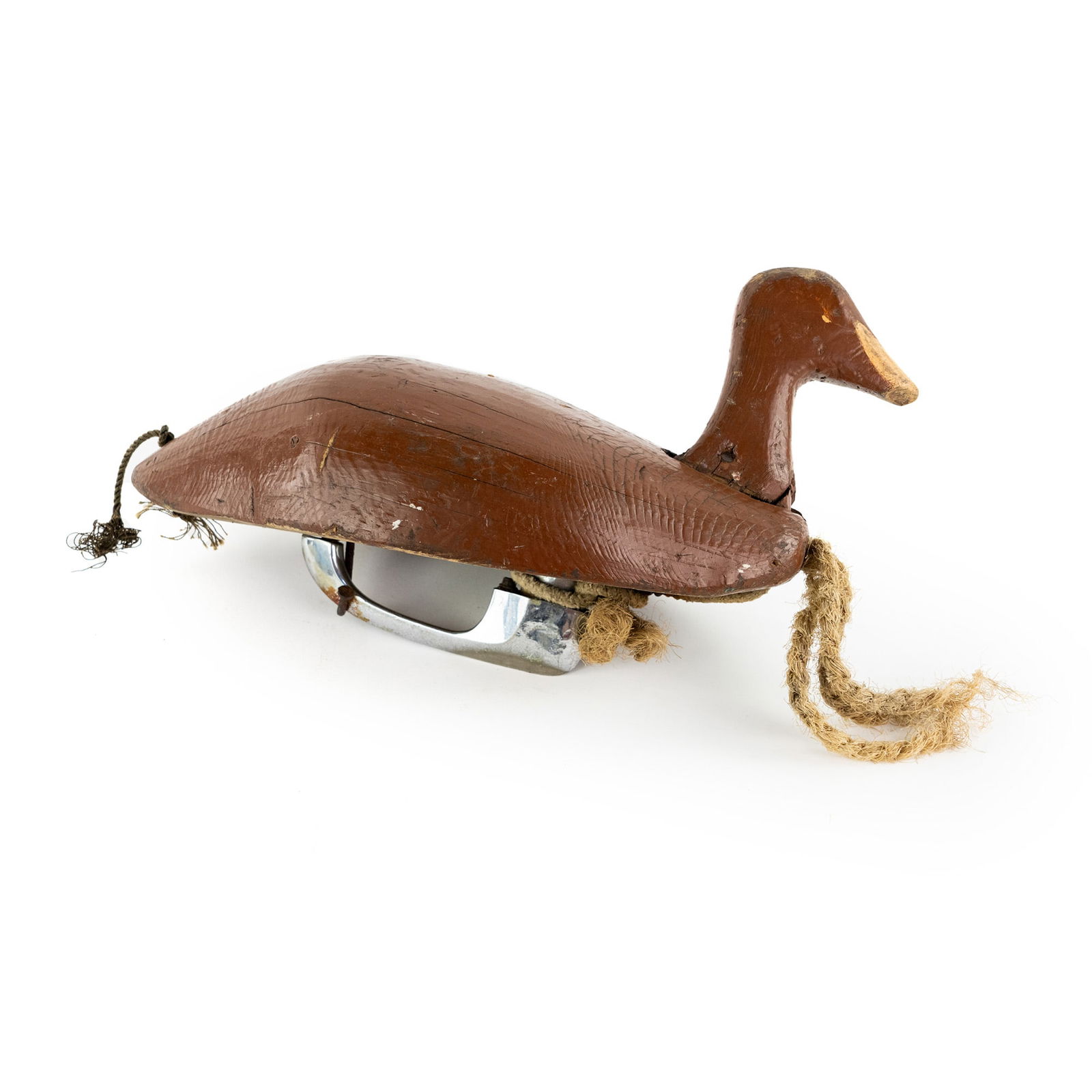 John Hillard Carved Duck Decoy w/ Car Handle Weight (1 of 10)