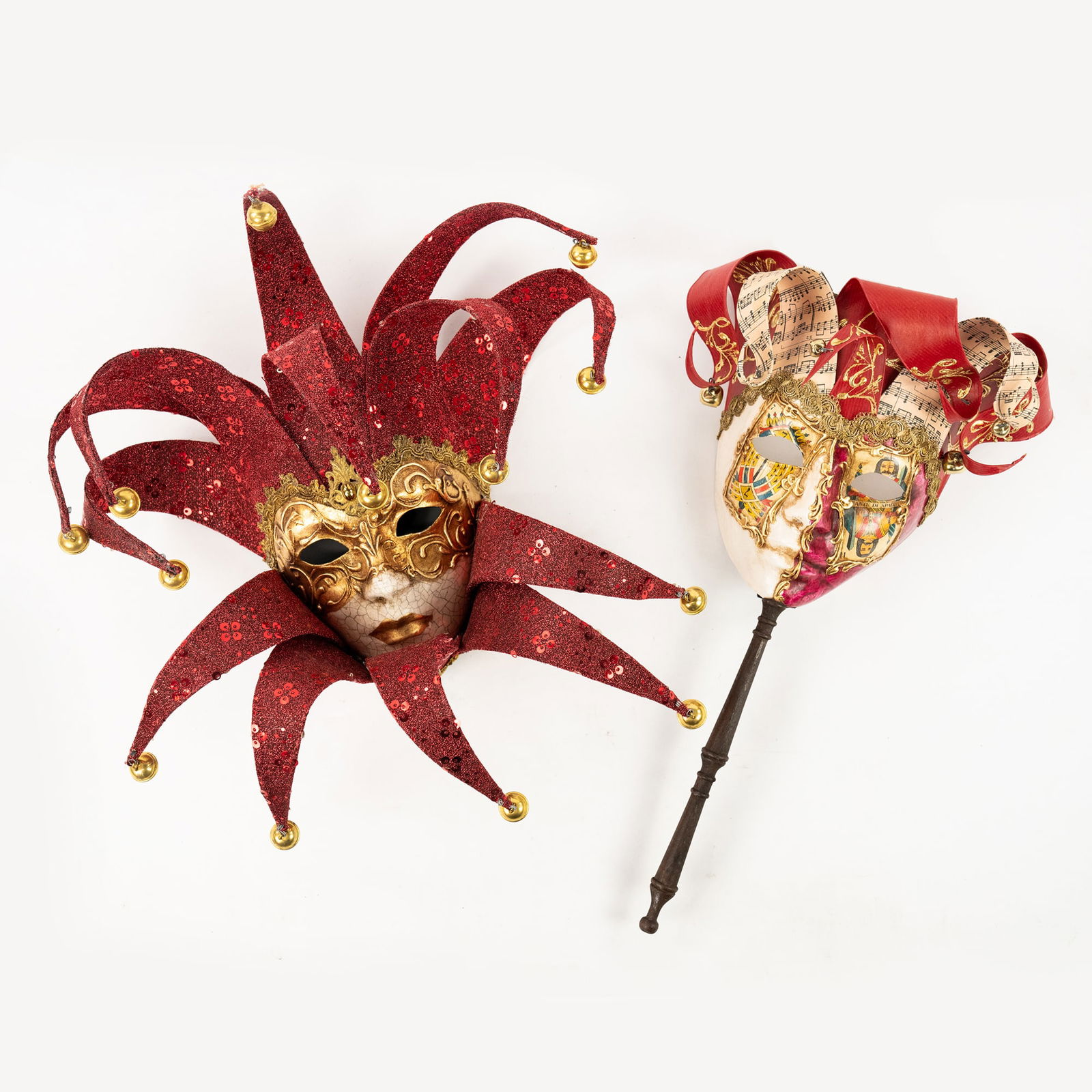 (2) Group of Si Lucia Imports Venetian Carnival Masks (1 of 10)