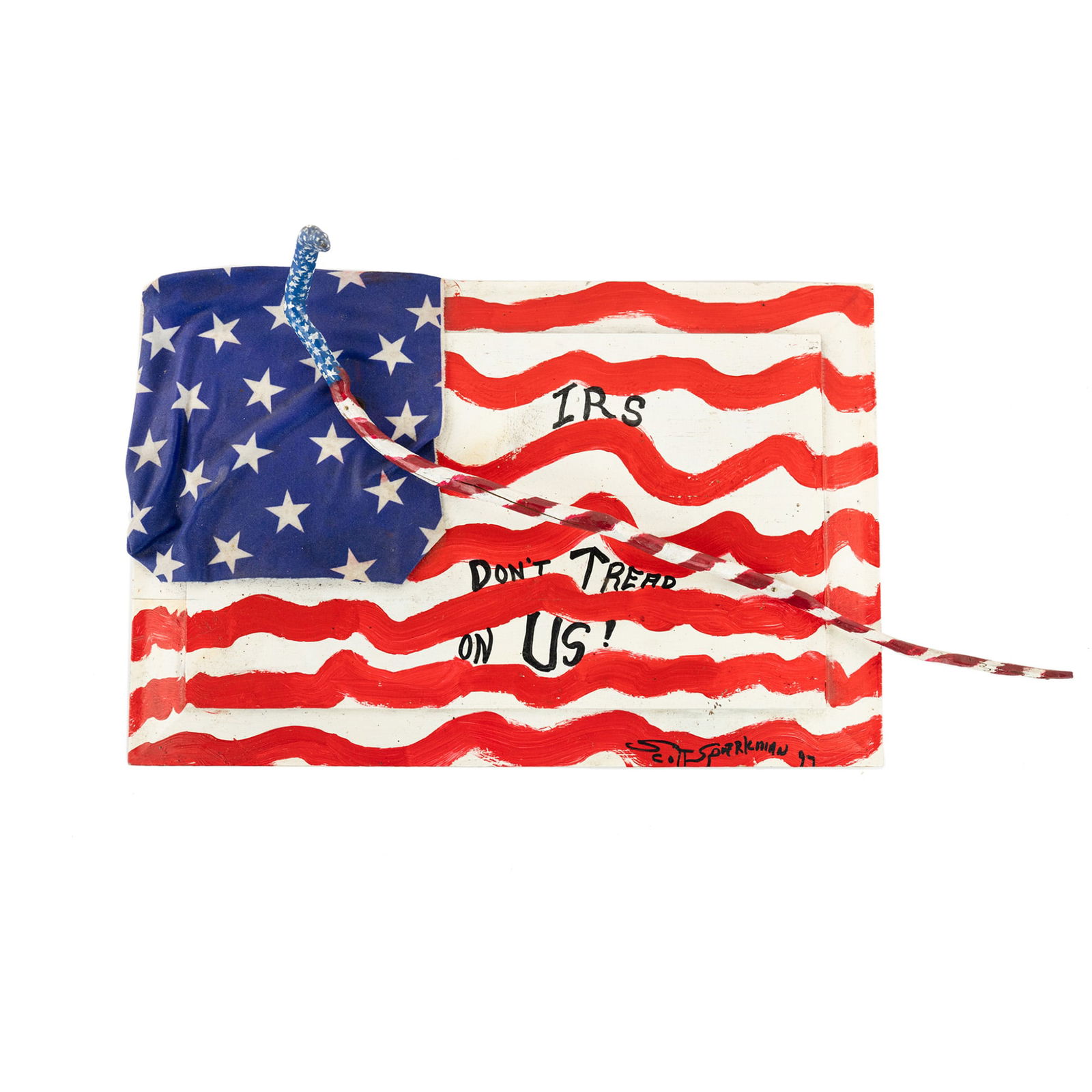Scott Sparkman IRS US Flag Folk Art Painting (1 of 8)