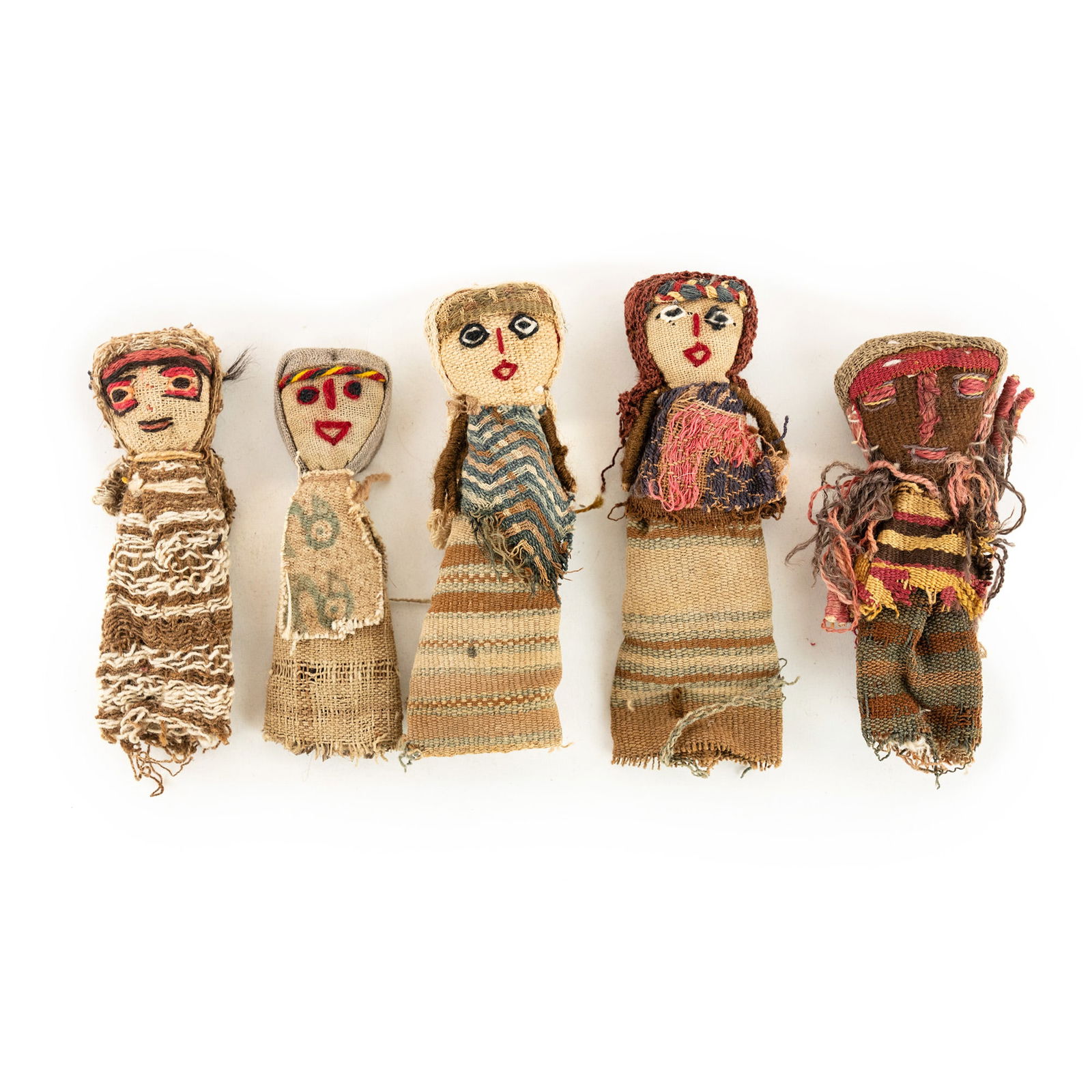 (5) Group of Handmade Peruvian Chancay Burial Dolls (1 of 2)